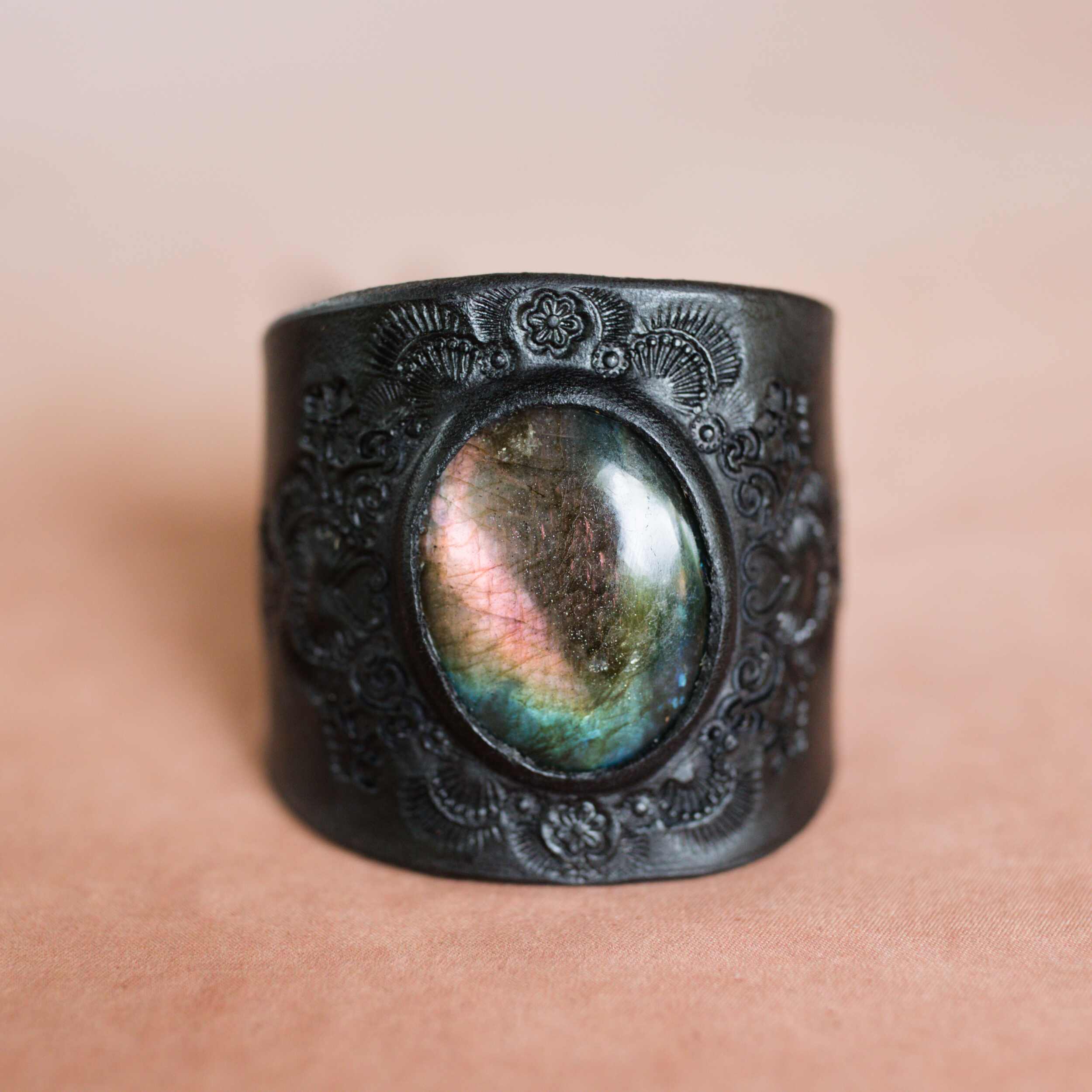 Black Magic Cuff with Labradorite