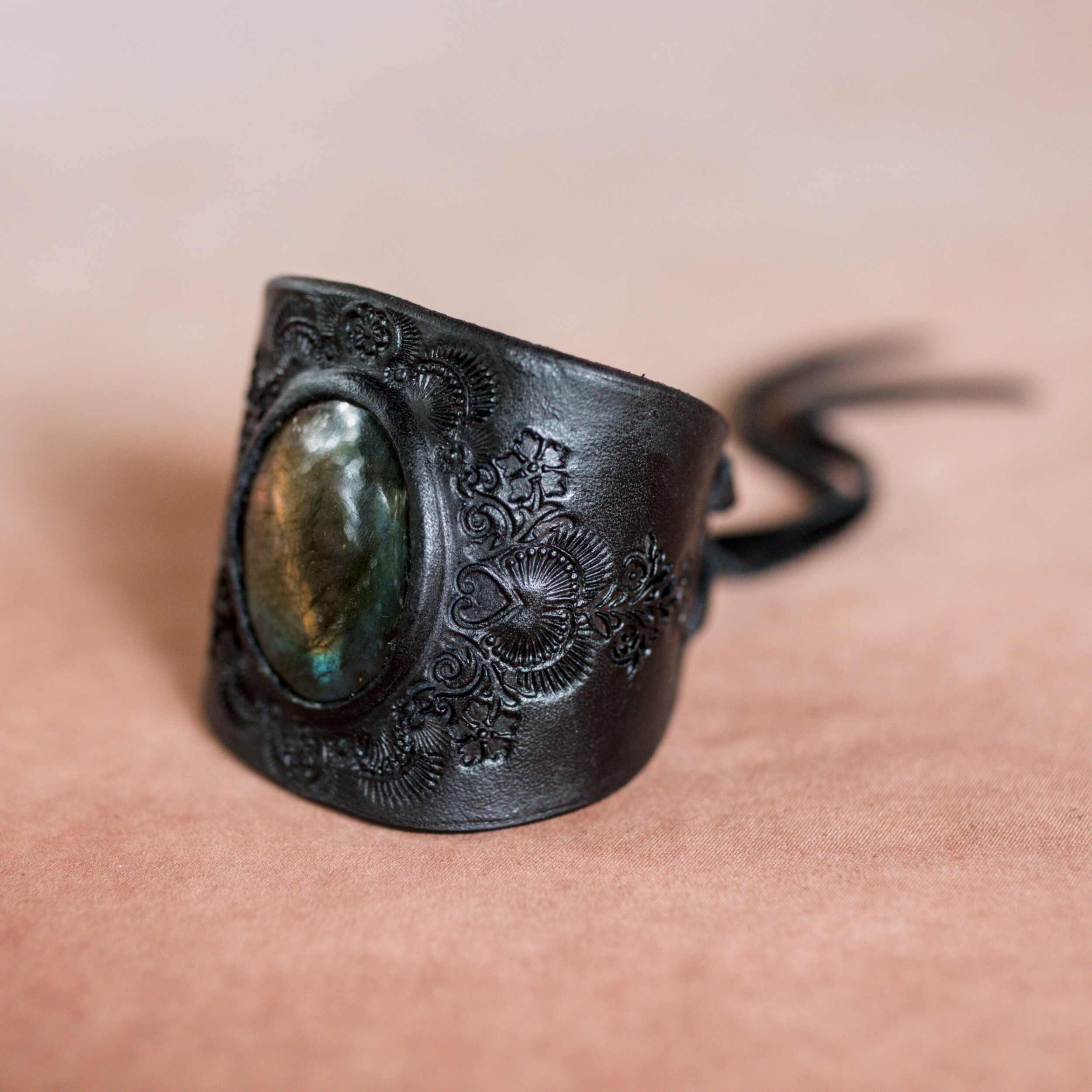 Black Magic Cuff with Labradorite