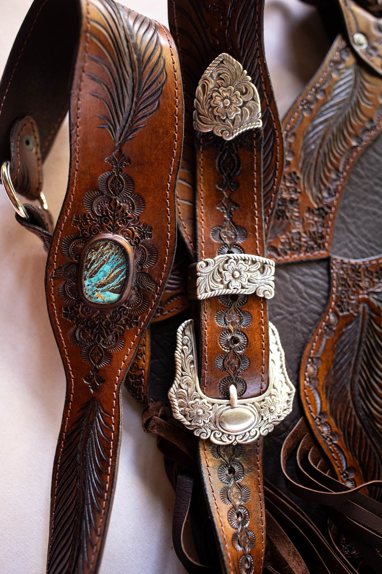 Apache Tasselled Bag with Navajo Concho