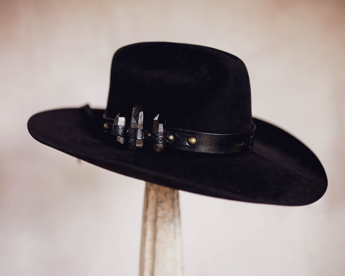 Black Magic Hat Band with Smoky Quartz