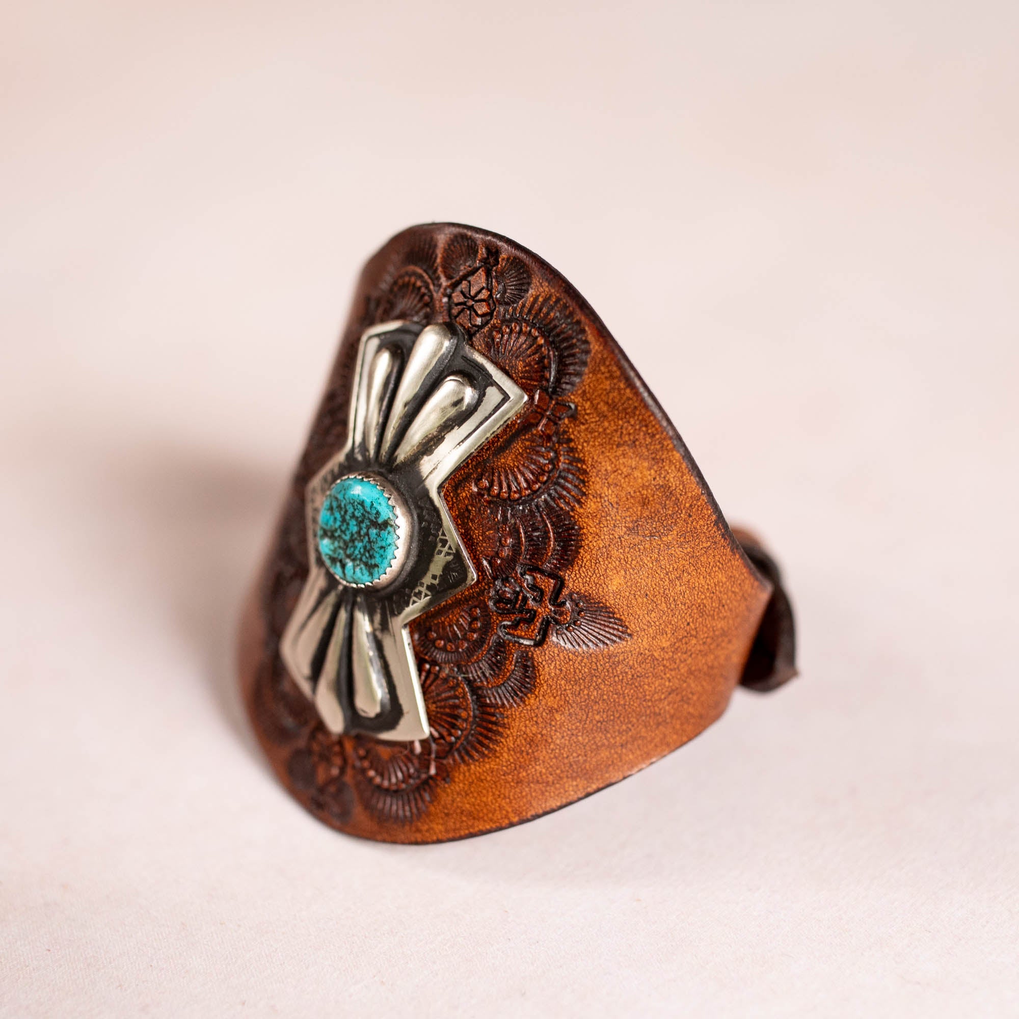 Mandala Cuff with Navajo Concho