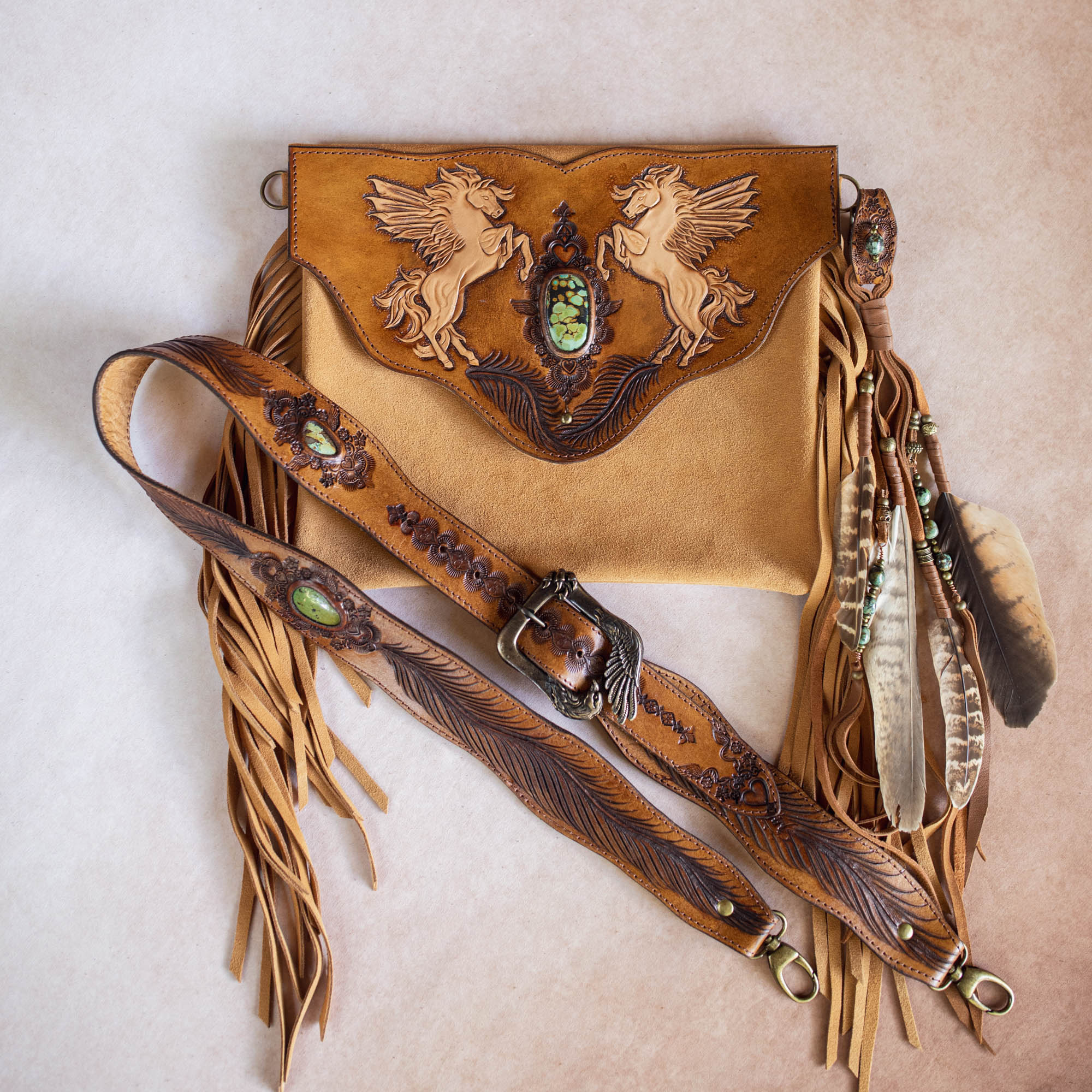 Pegasus Gypsy Wanderer Bag with Turquoise