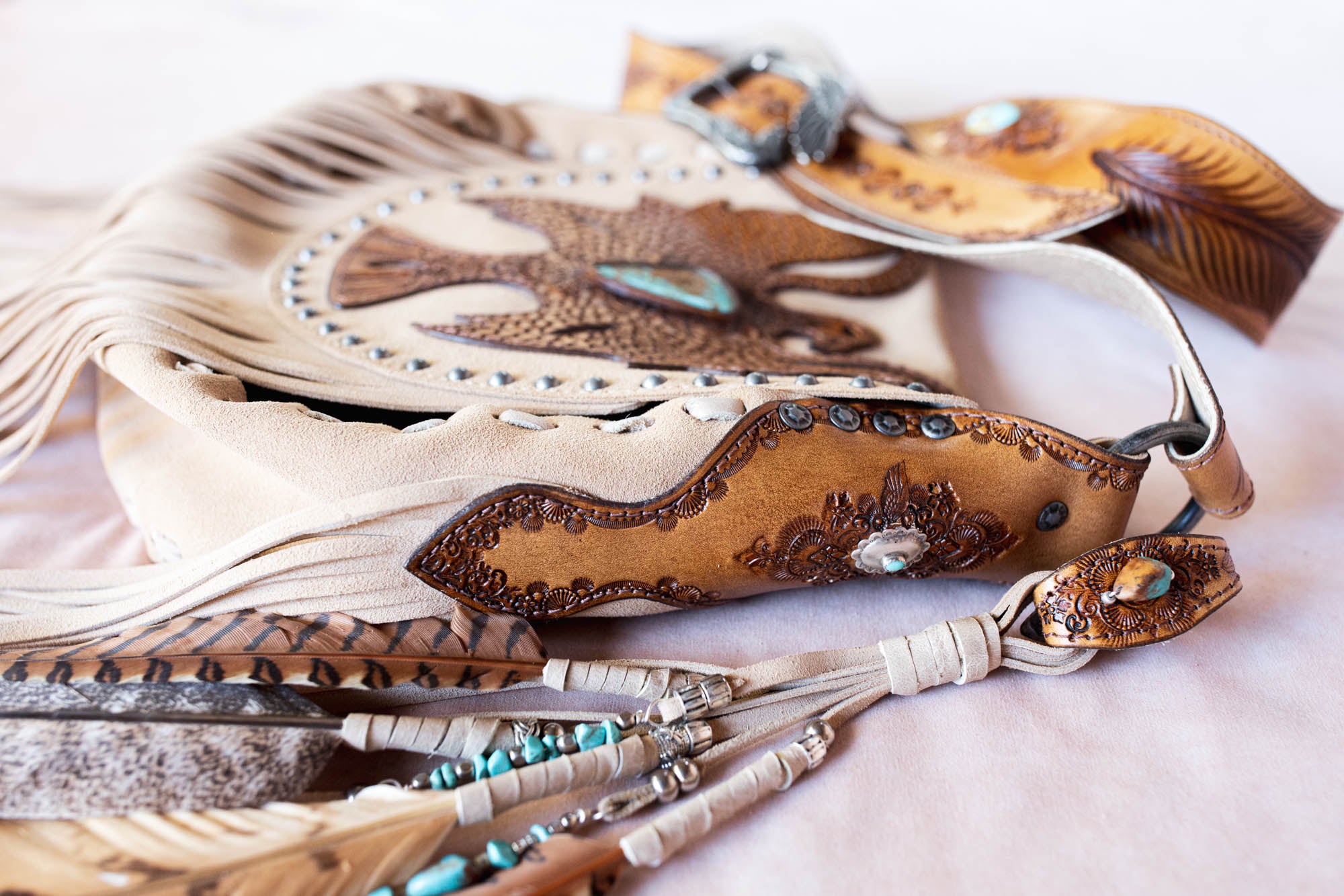 Cheyenne Eagle Bag with Number 8 Turquoise