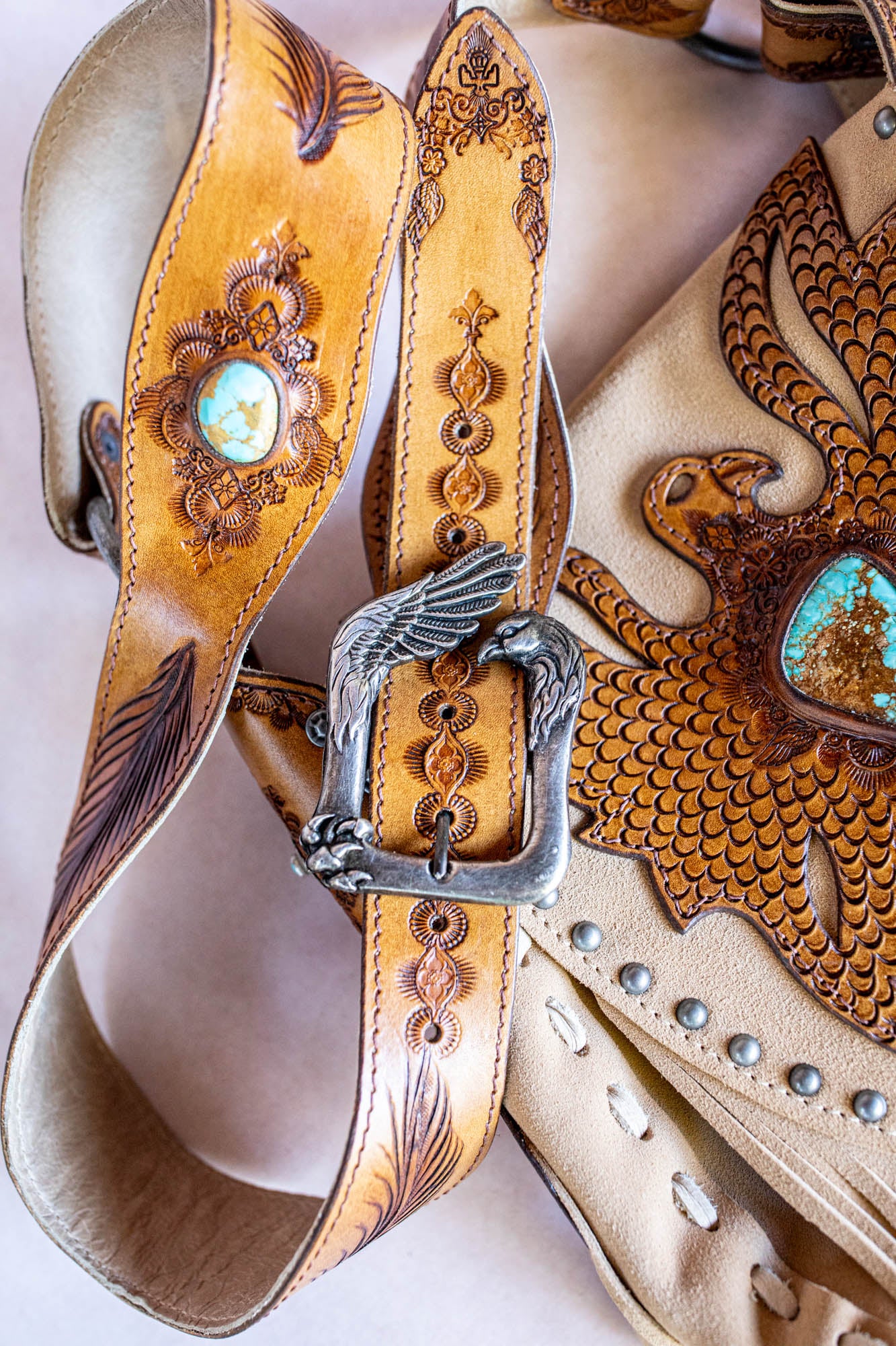 Cheyenne Eagle Bag with Number 8 Turquoise