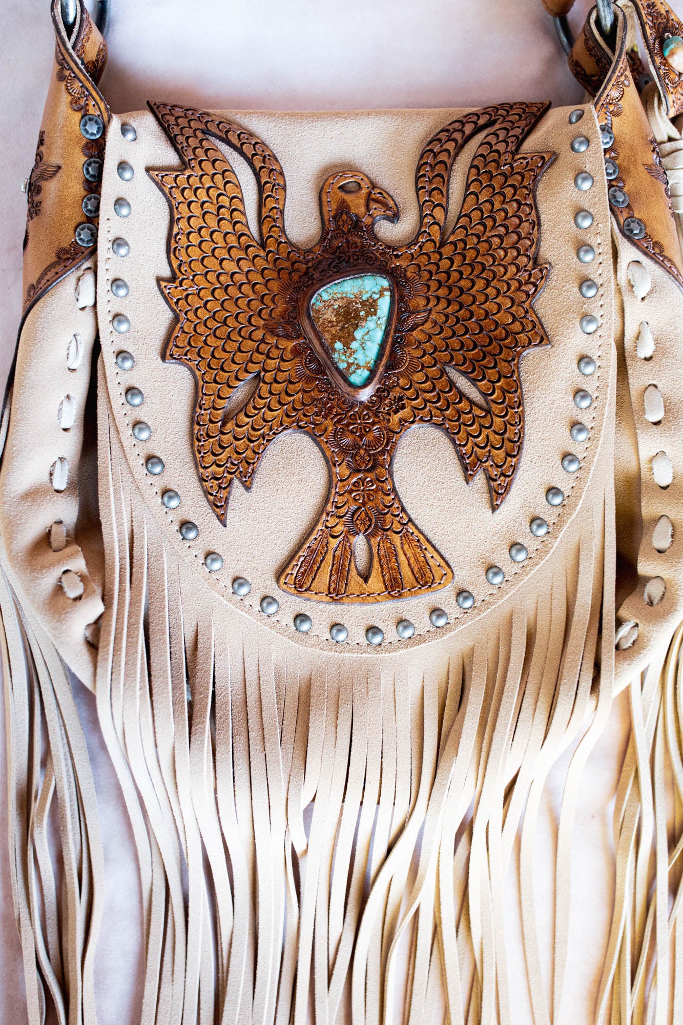 Cheyenne Eagle Bag with Number 8 Turquoise