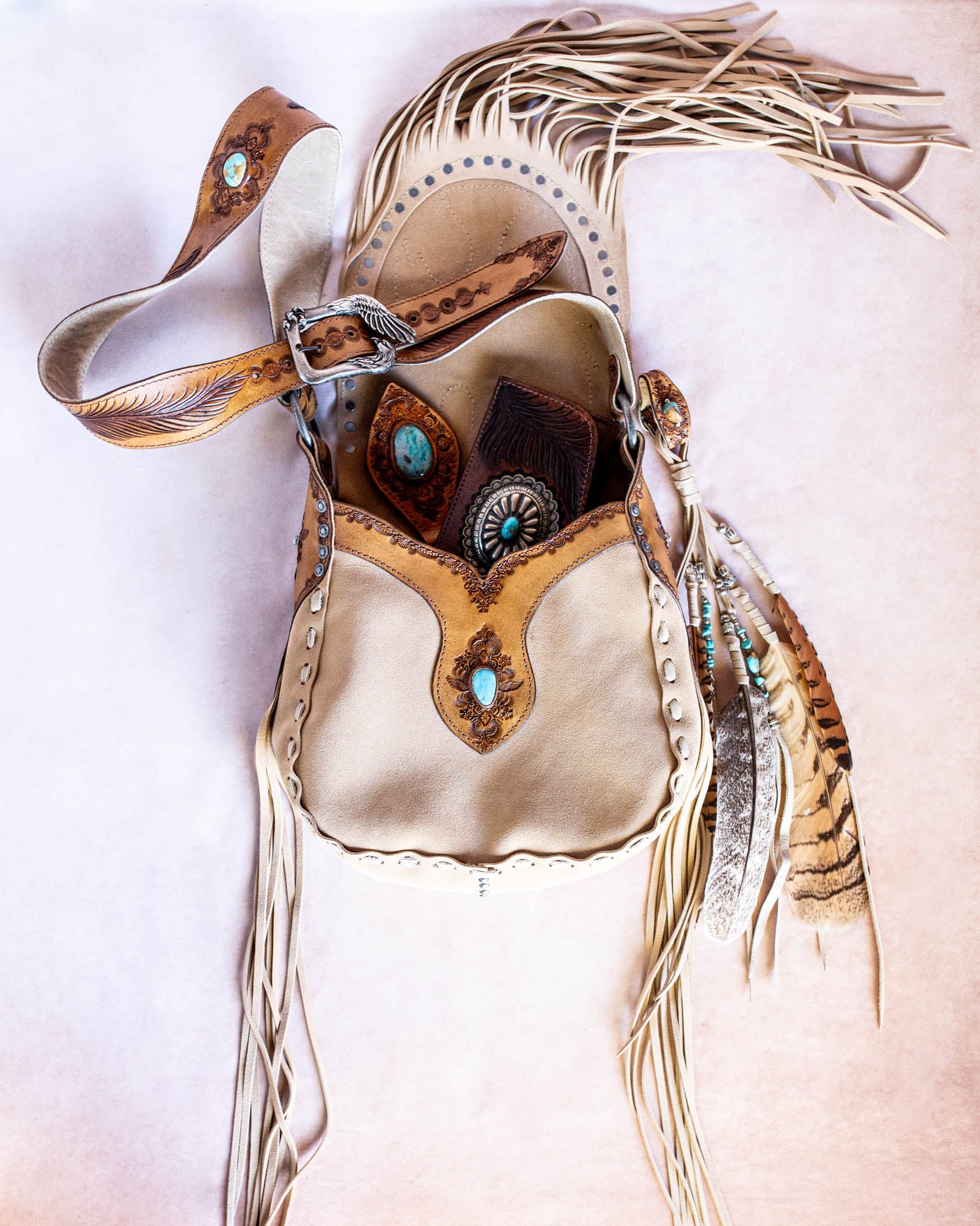 Cheyenne Eagle Bag with Number 8 Turquoise