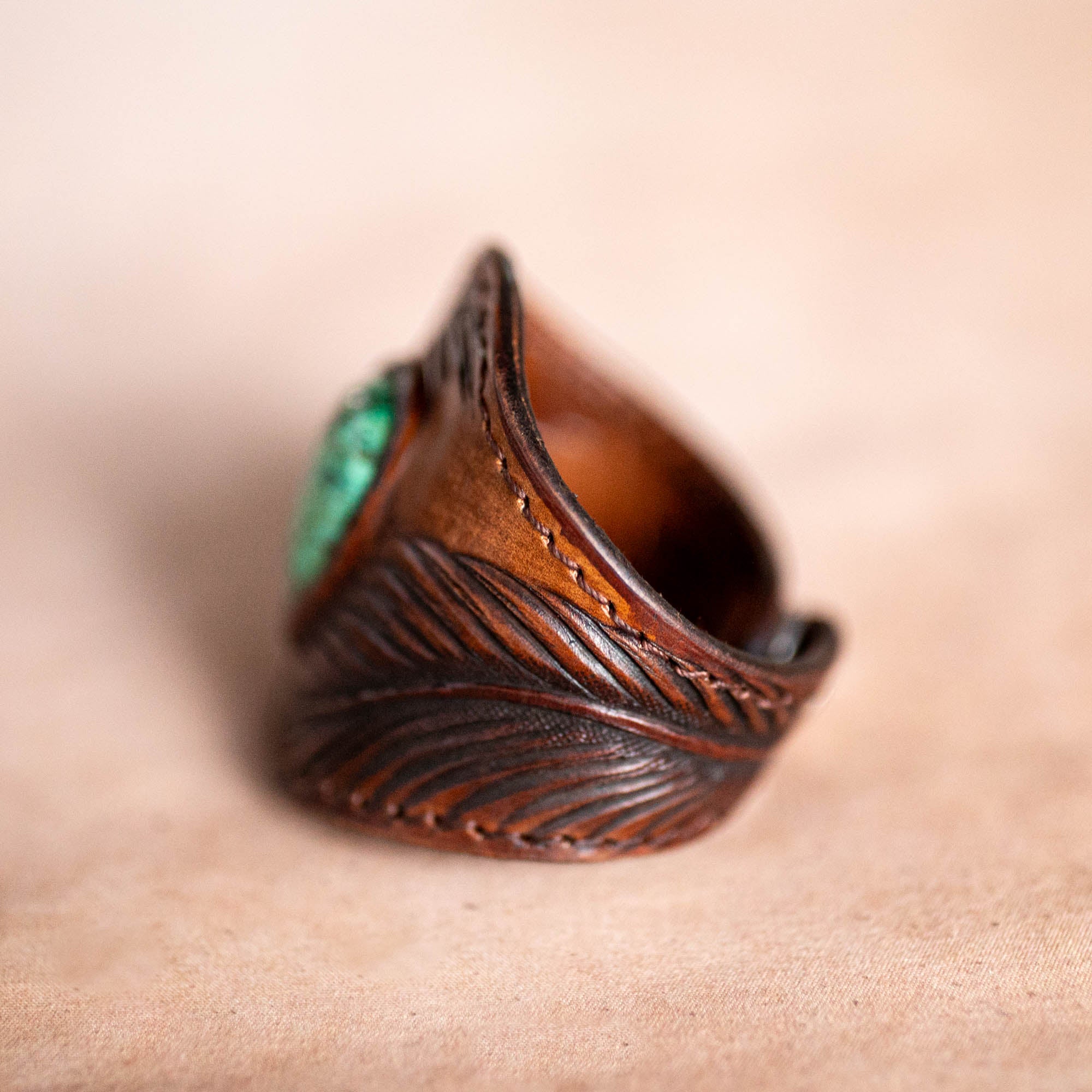 Eagle Feather Cuff with Dragon Stone