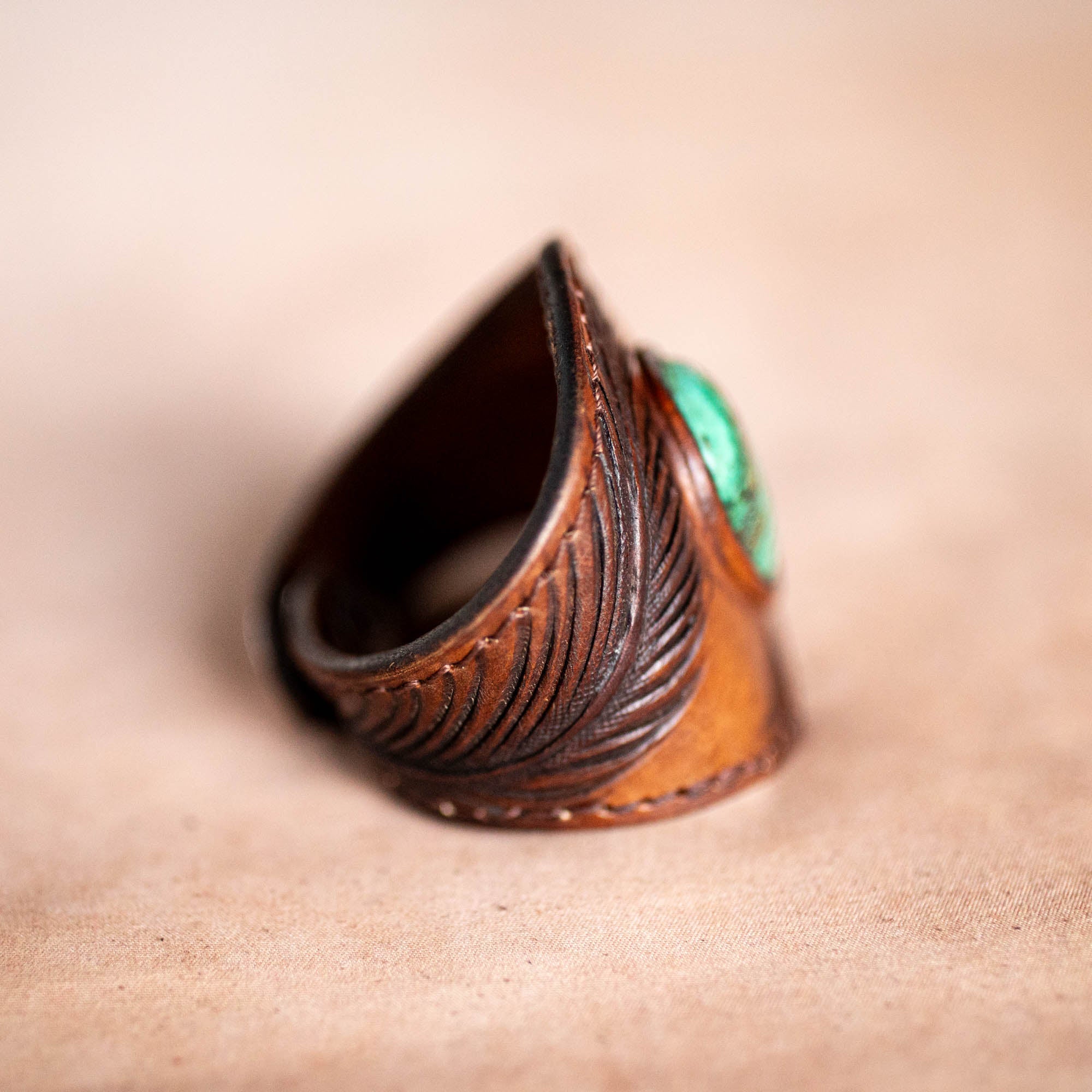 Eagle Feather Cuff with Dragon Stone