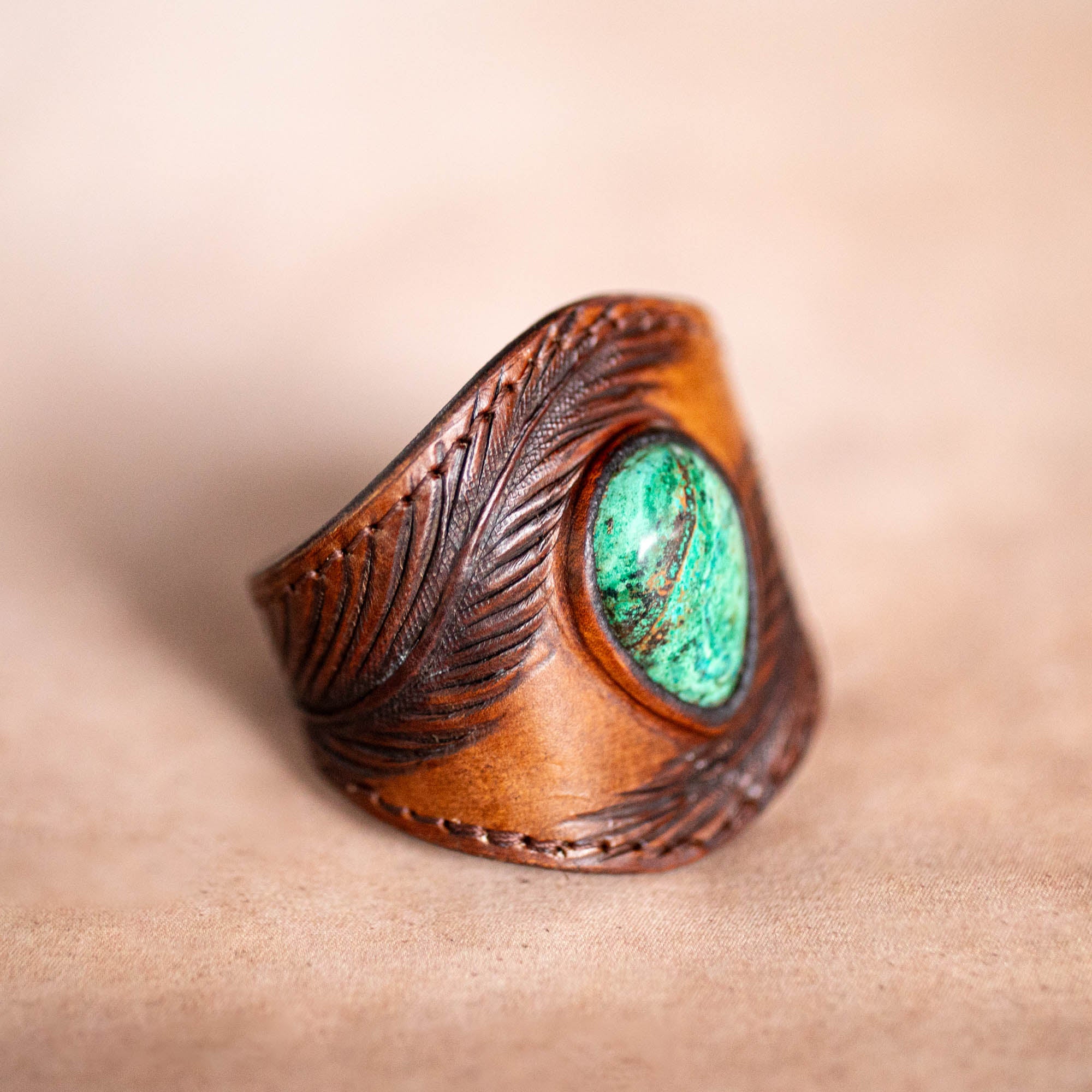 Eagle Feather Cuff with Dragon Stone