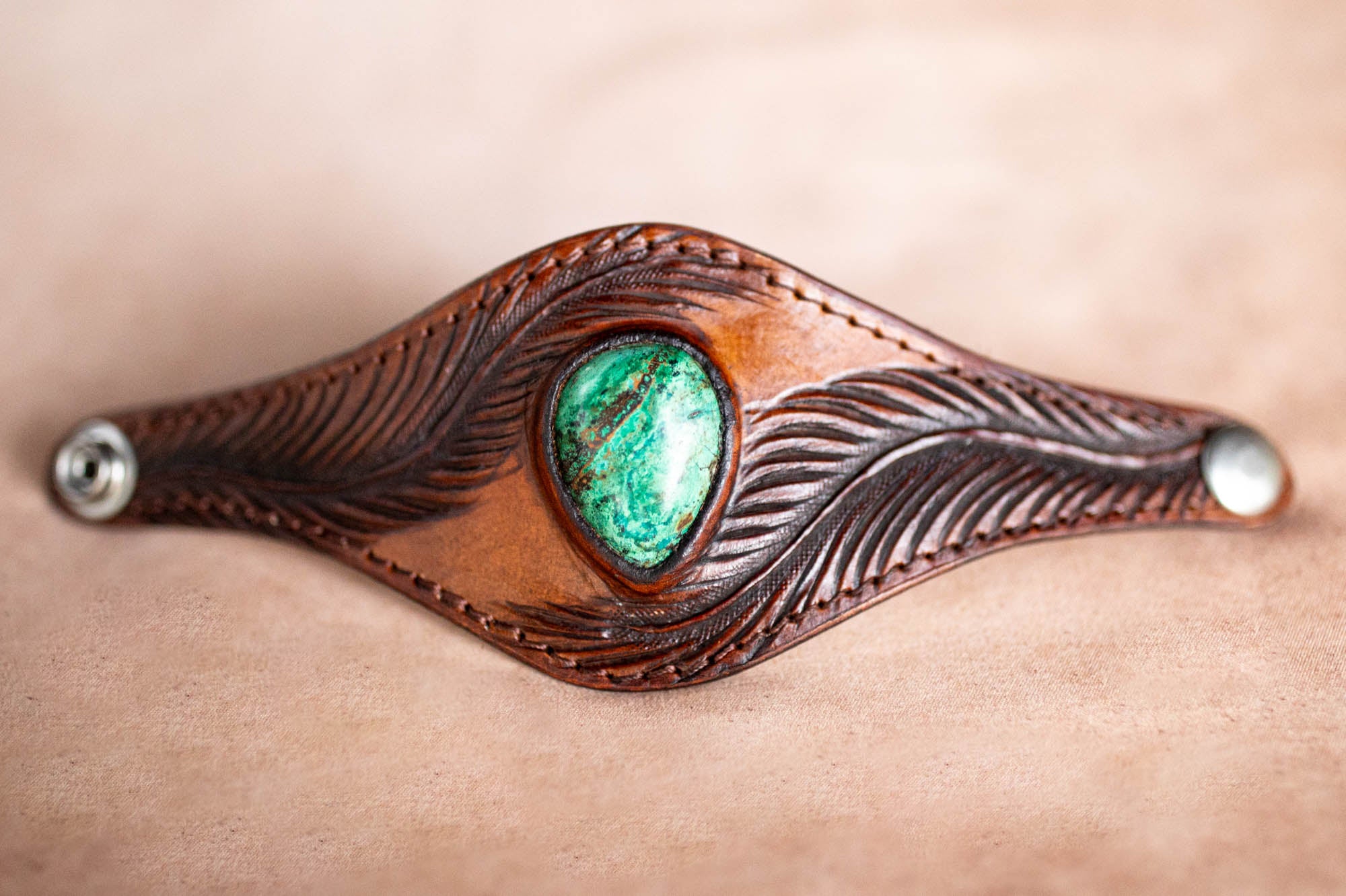 Eagle Feather Cuff with Dragon Stone