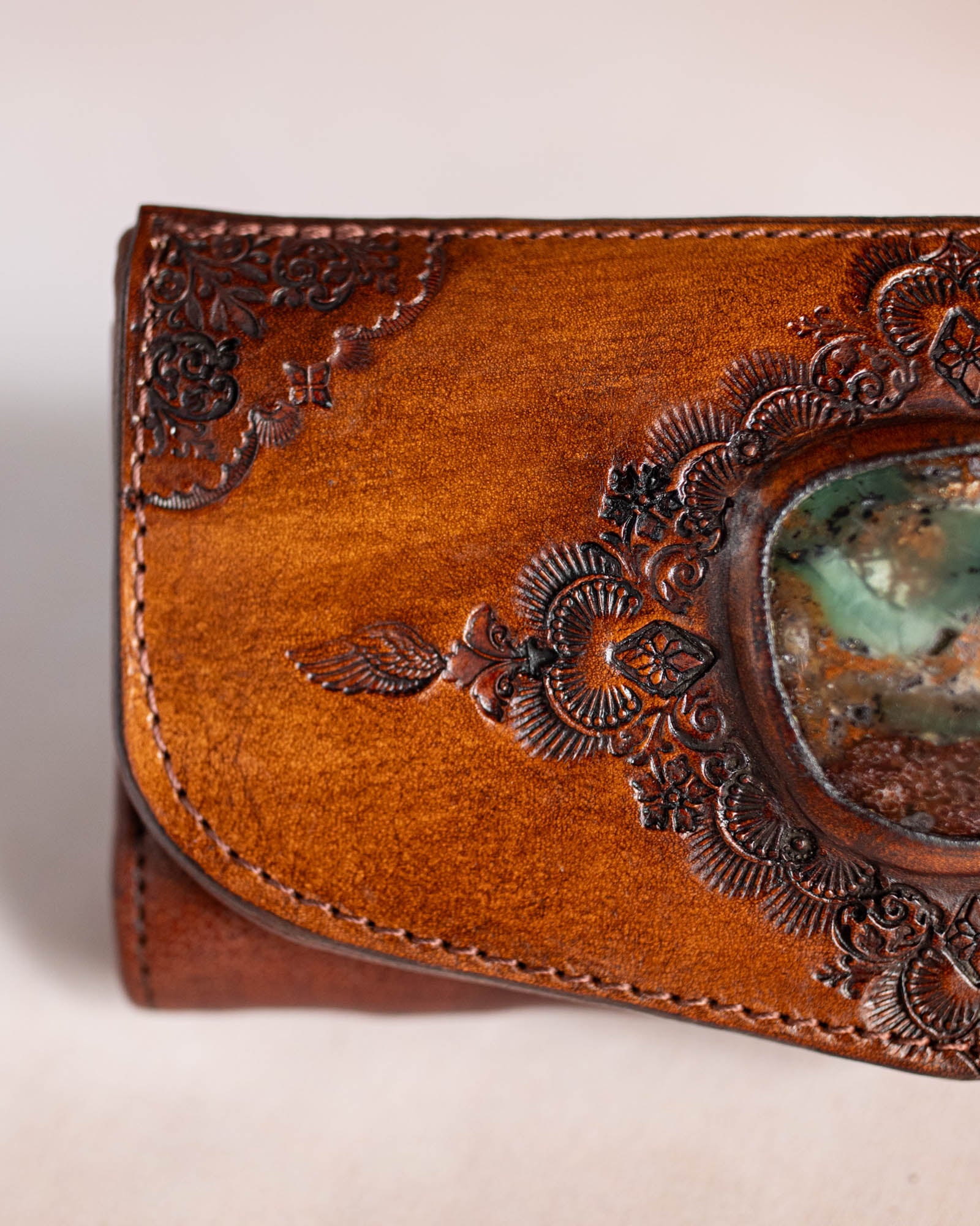 Mandala Wallet with Australian Chrysoprase
