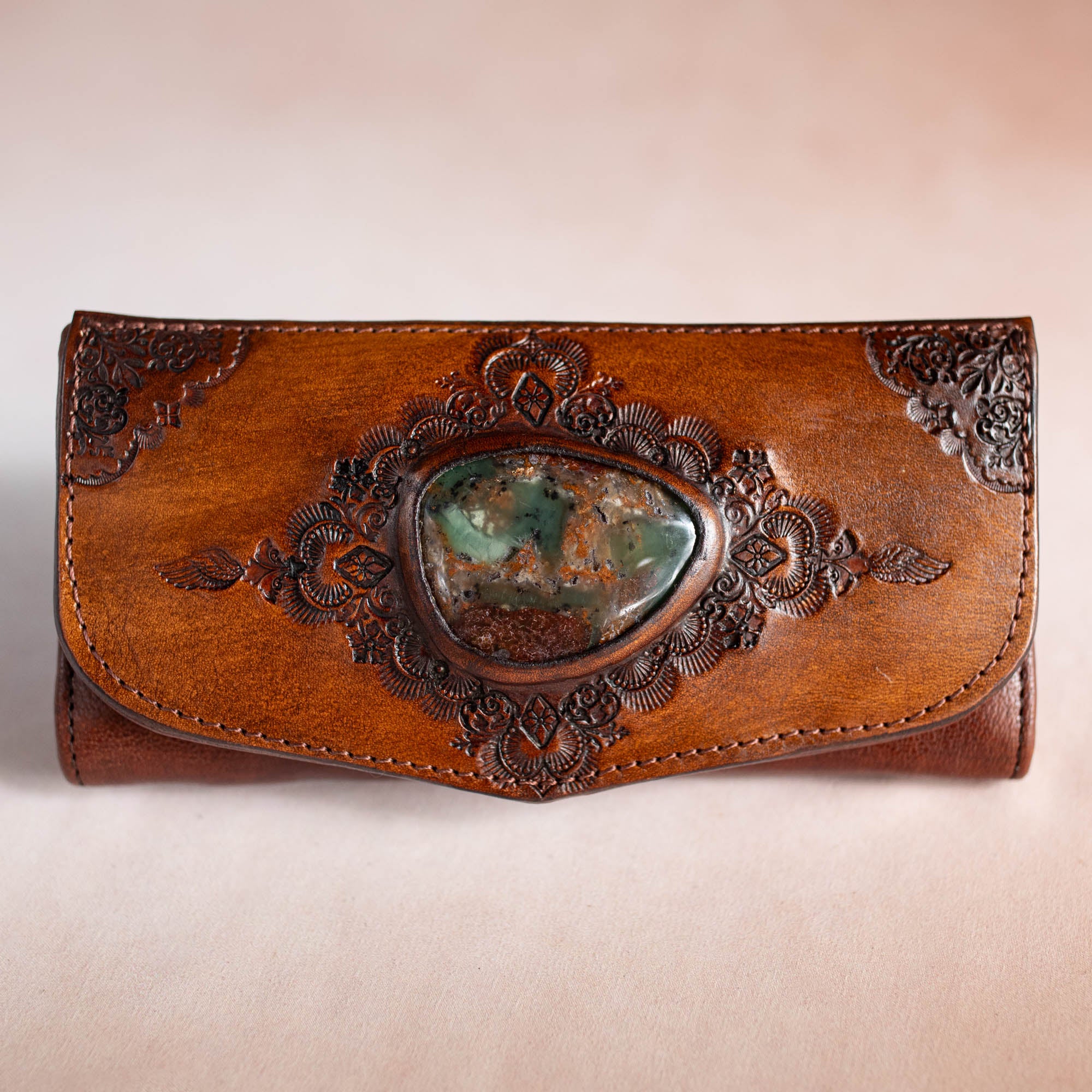 Mandala Wallet with Australian Chrysoprase