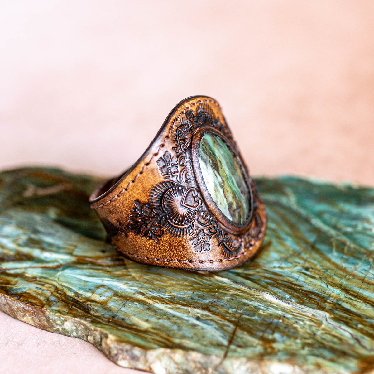 Mandala Cuff with Dragon Stone