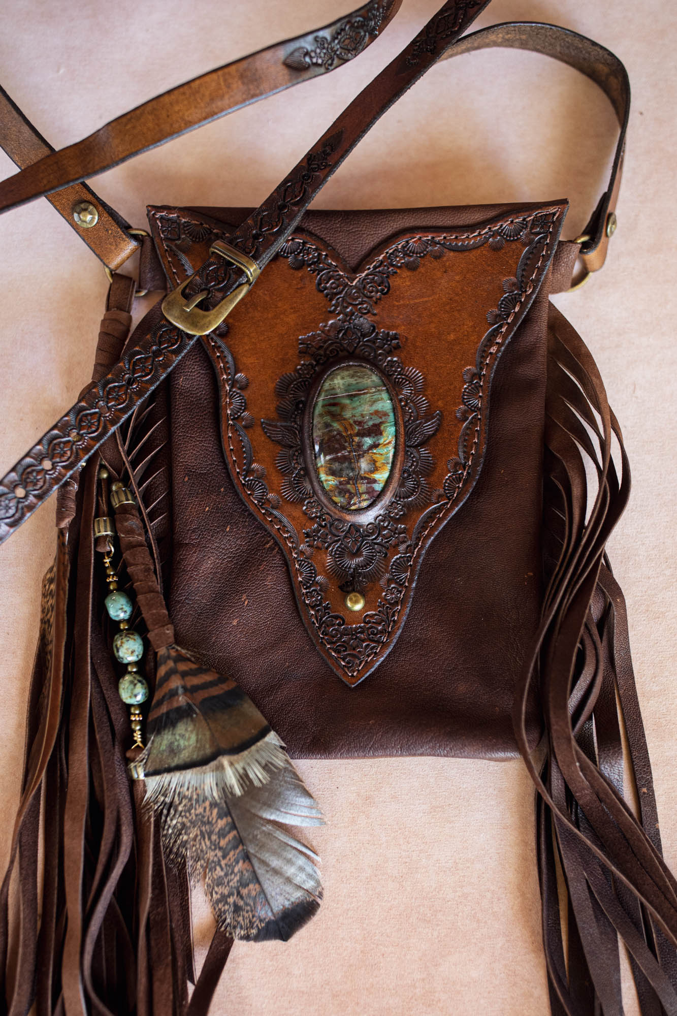 Gypsy Wanderer Phone Pouch with Dragon Stone