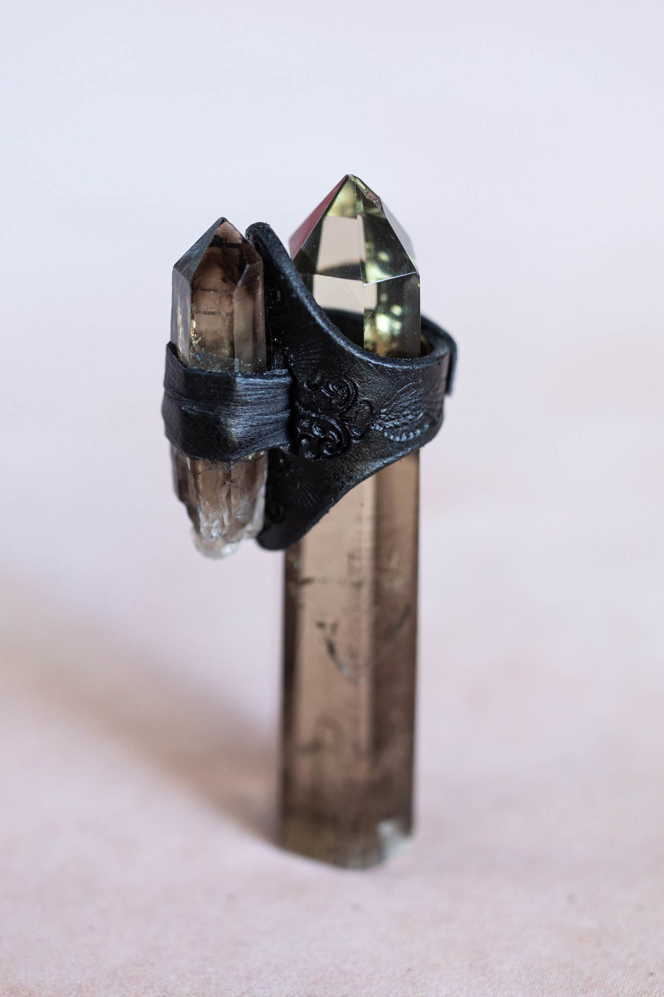 Black Magic Druid Ring with Smoky Quartz