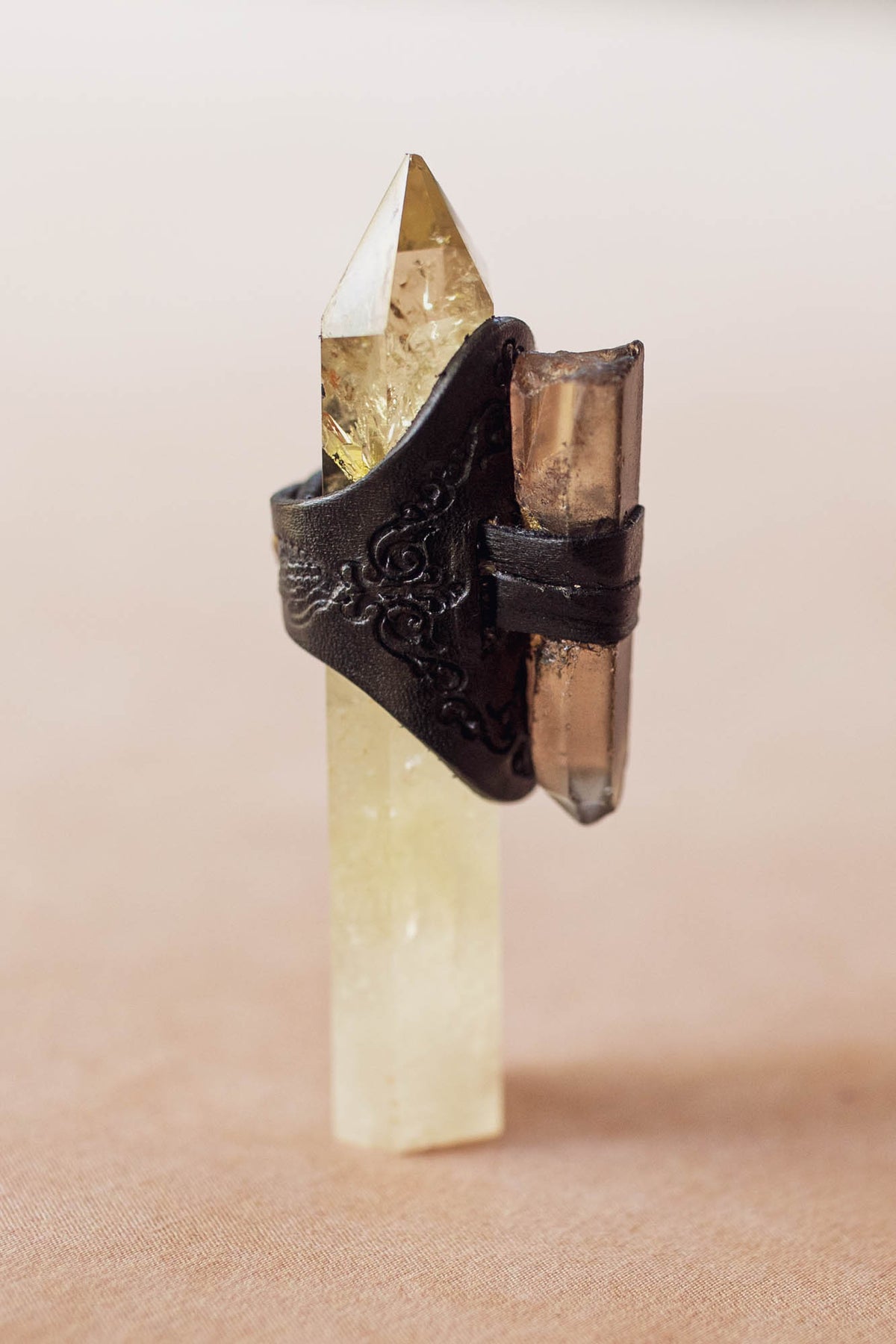 Black Magic Druid Ring with Smoky Quartz