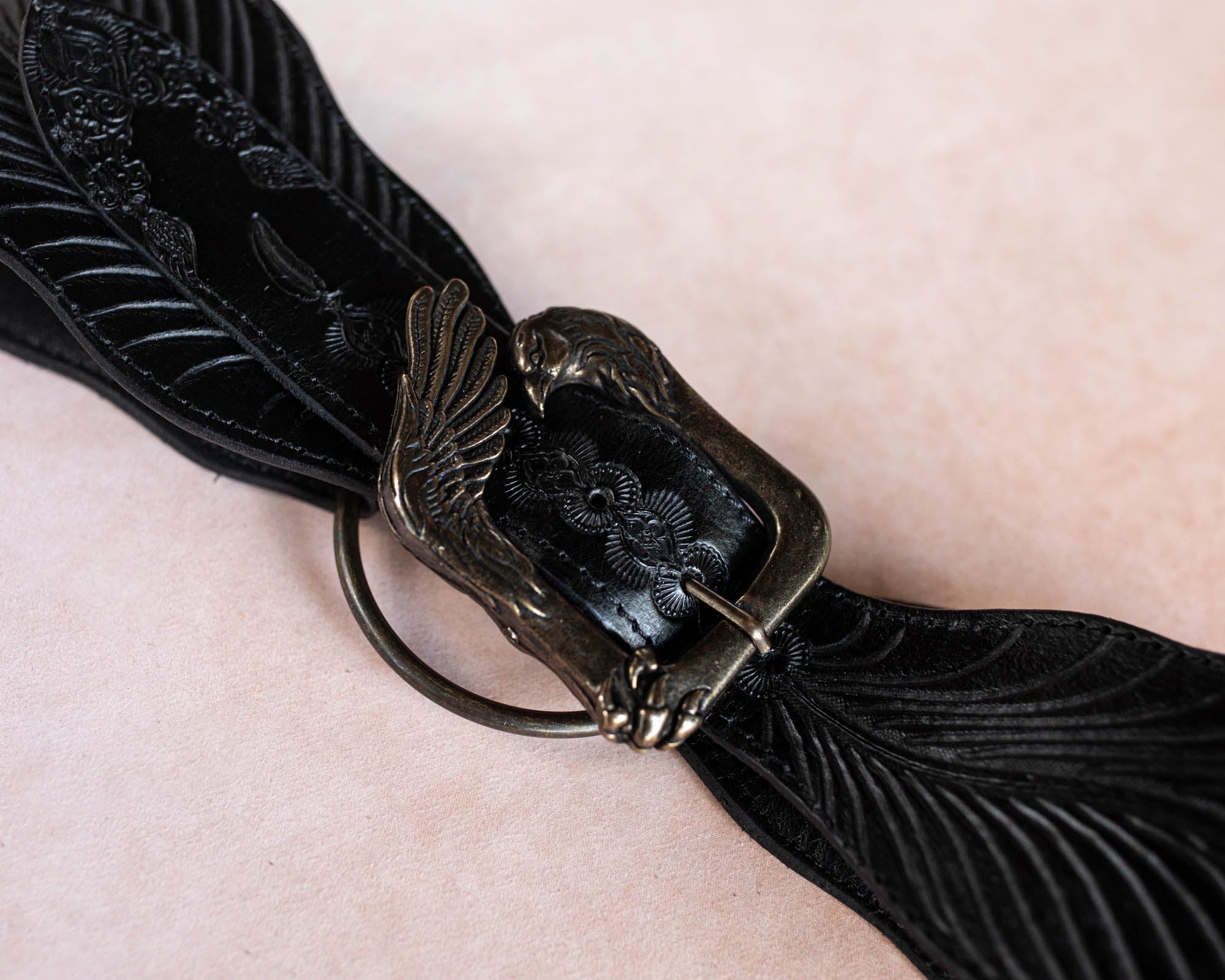 Gunslinger Feather Belt Pouch with Labradorite