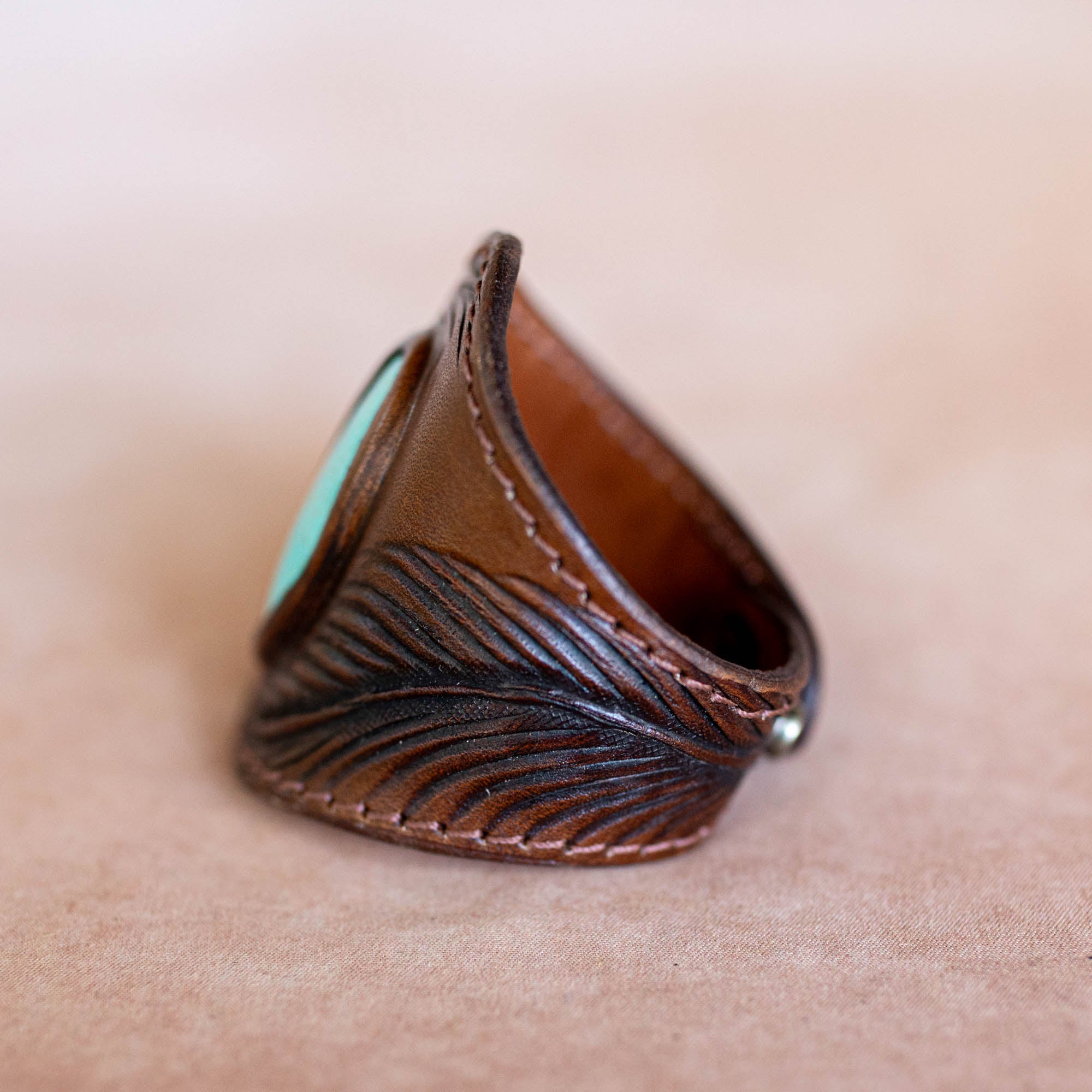 Eagle Feather Cuff with Turquoise