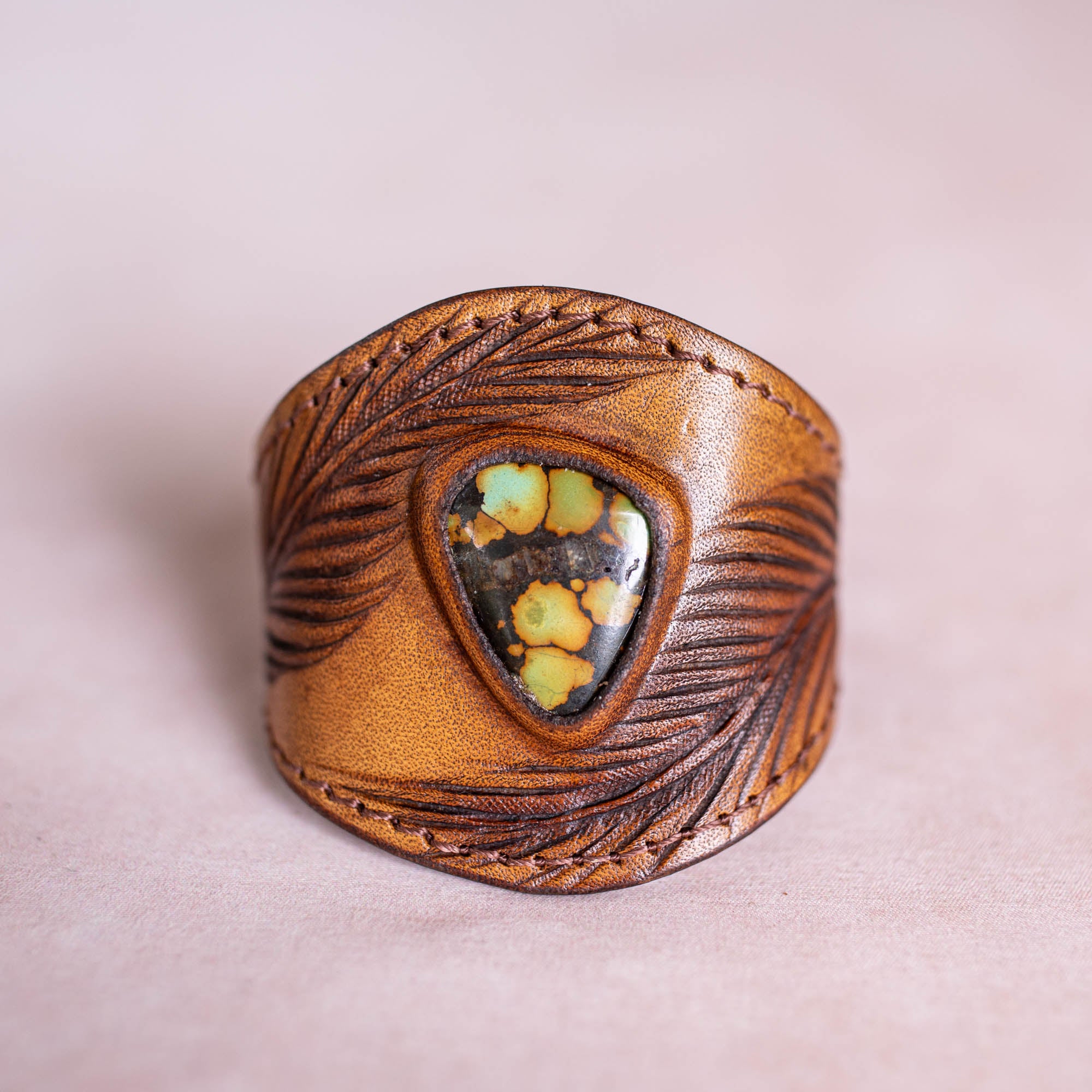 Eagle Feather Cuff with Turquoise