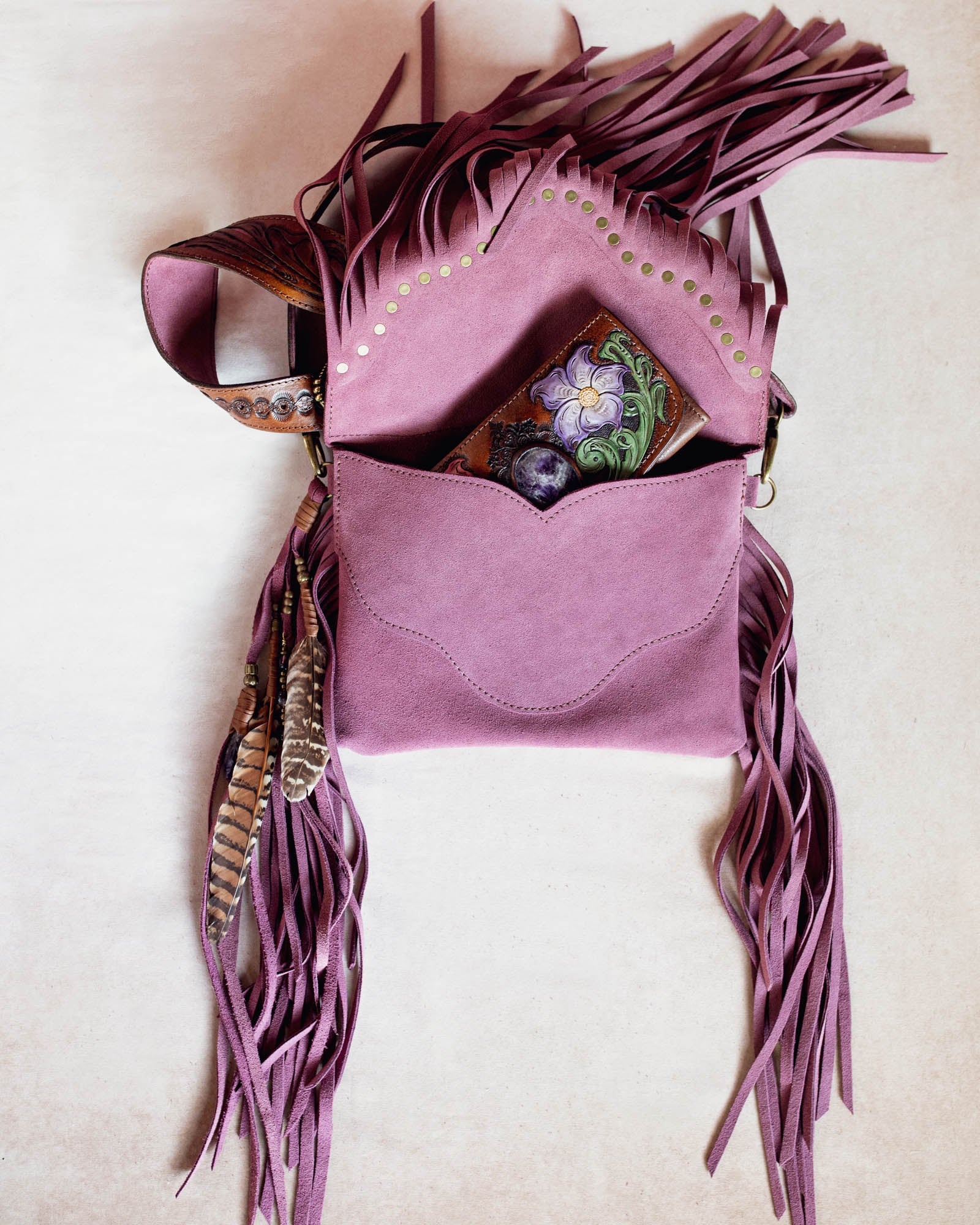 Petite Gypsy Wanderer Bag with Amethyst