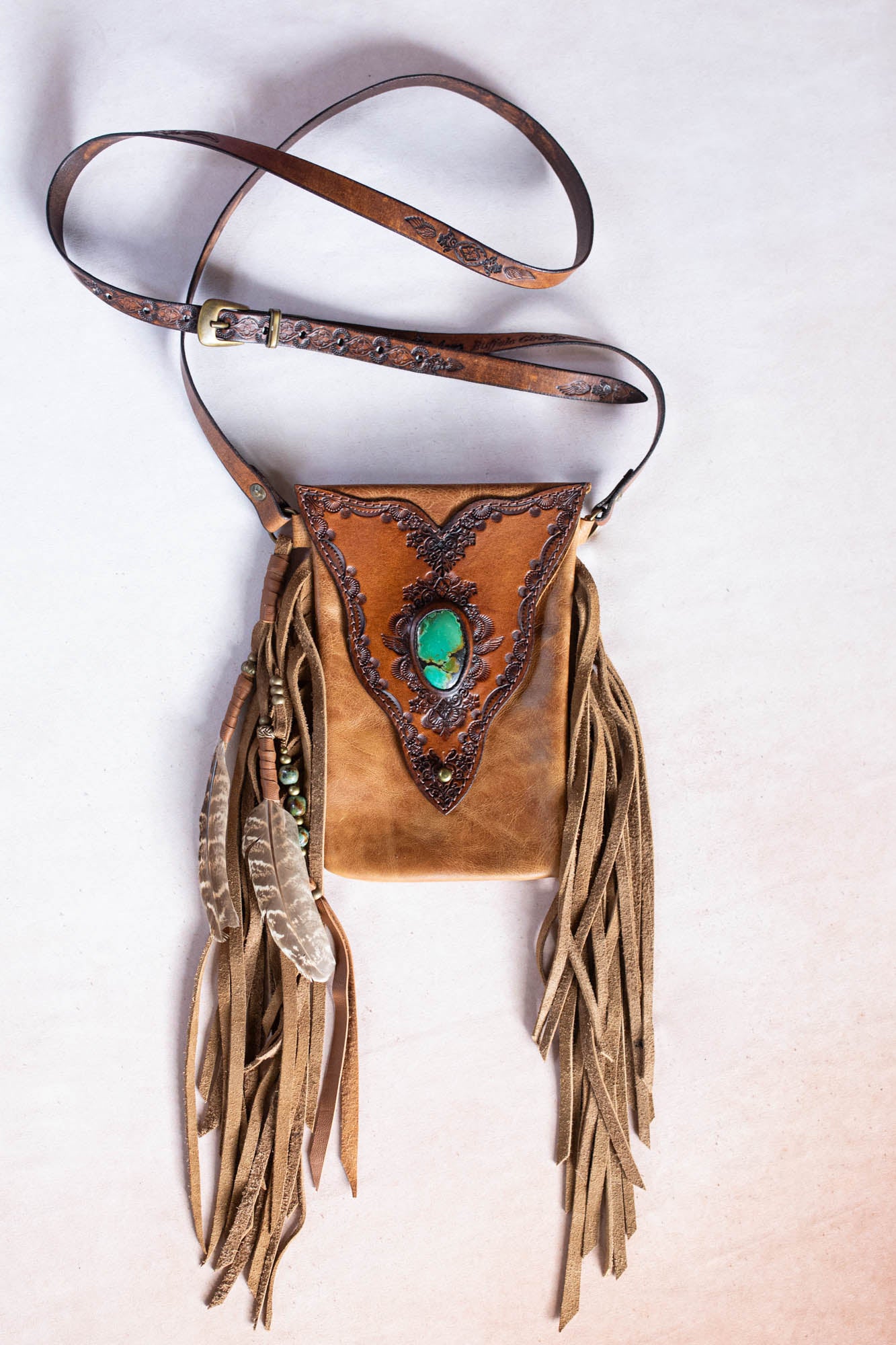 Gypsy Wanderer Phone Pouch with Turquoise