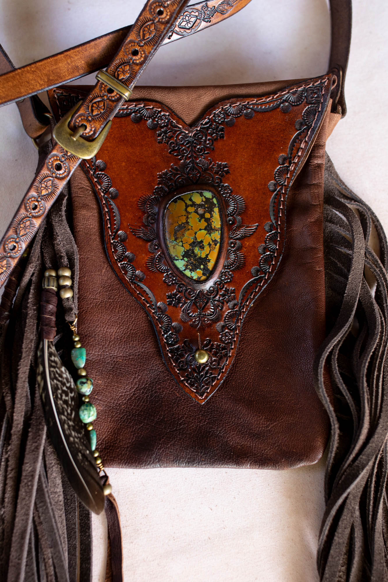 Gypsy Wanderer Phone Pouch with Turquoise