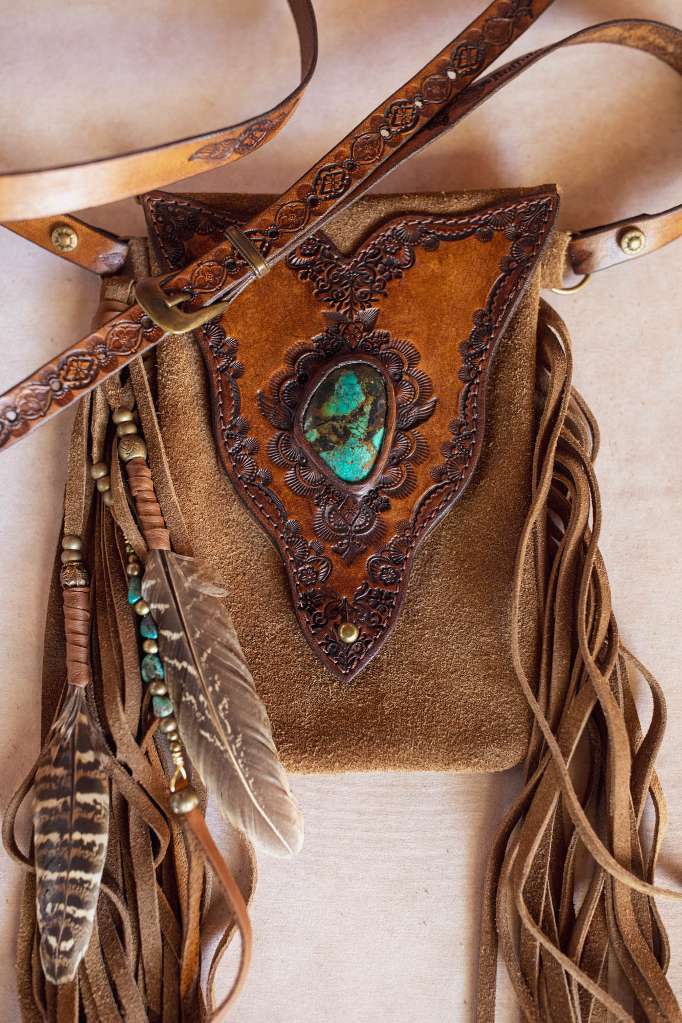 Gypsy Wanderer Phone Pouch with Turquoise
