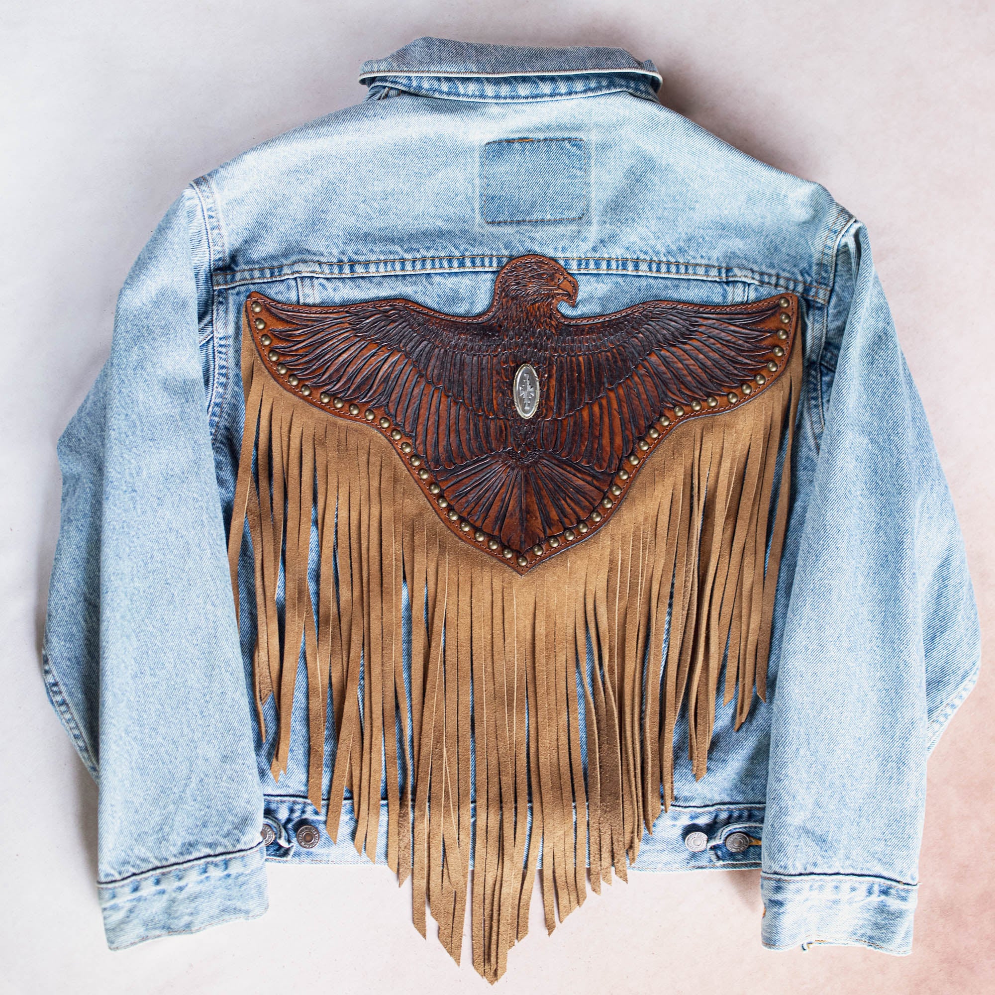 Blue Denim Easy Rider Tasseled Eagle Jacket