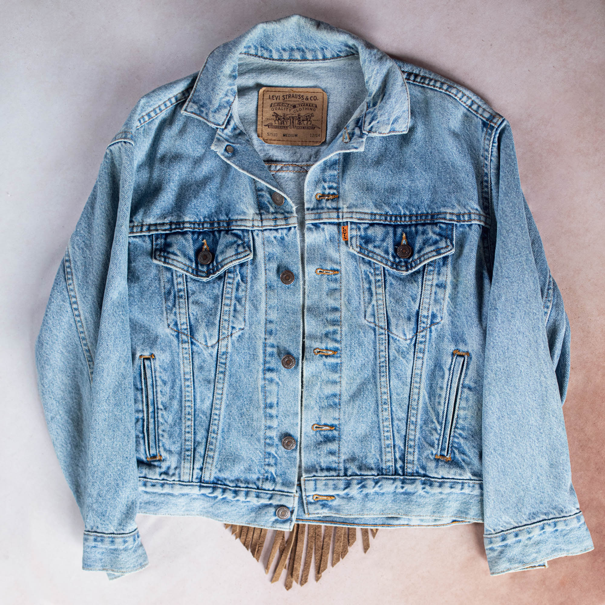 Blue Denim Easy Rider Tasseled Eagle Jacket