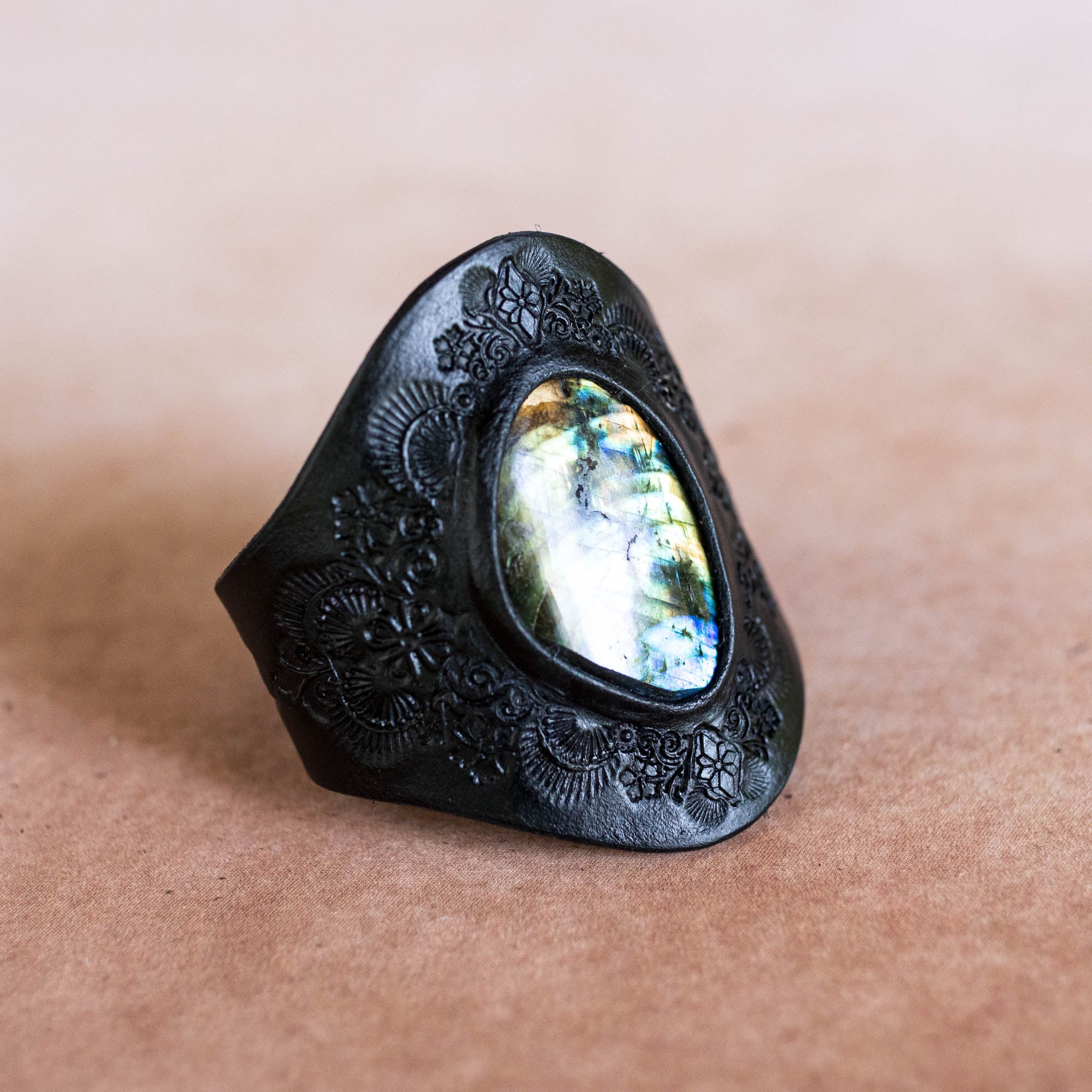 Black Magic Cuff with Labradorite