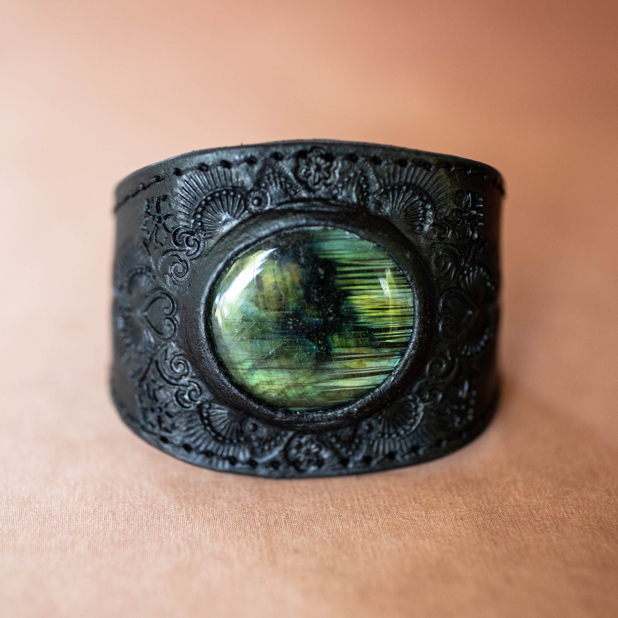 Black Magic Cuff with Labradorite