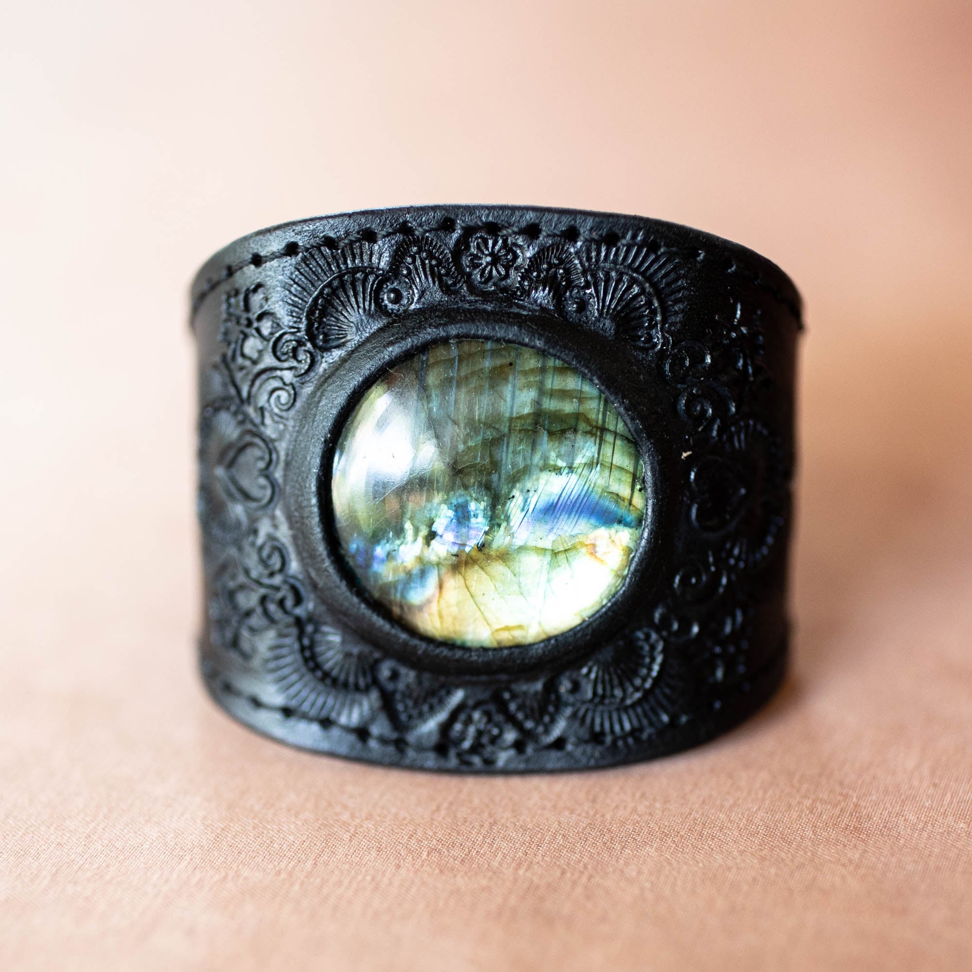 Black Magic Cuff with Labradorite