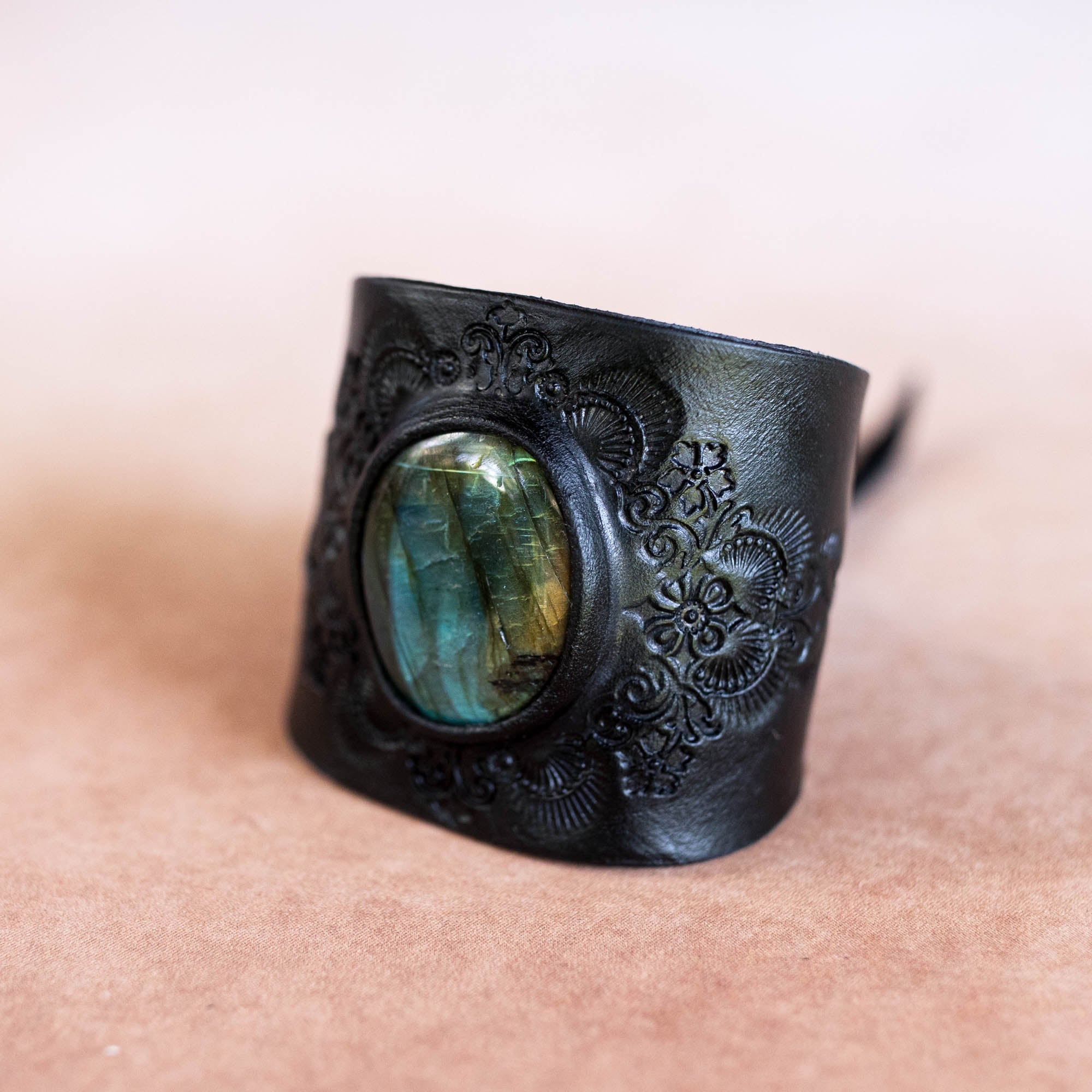 Black Magic Cuff with Labradorite