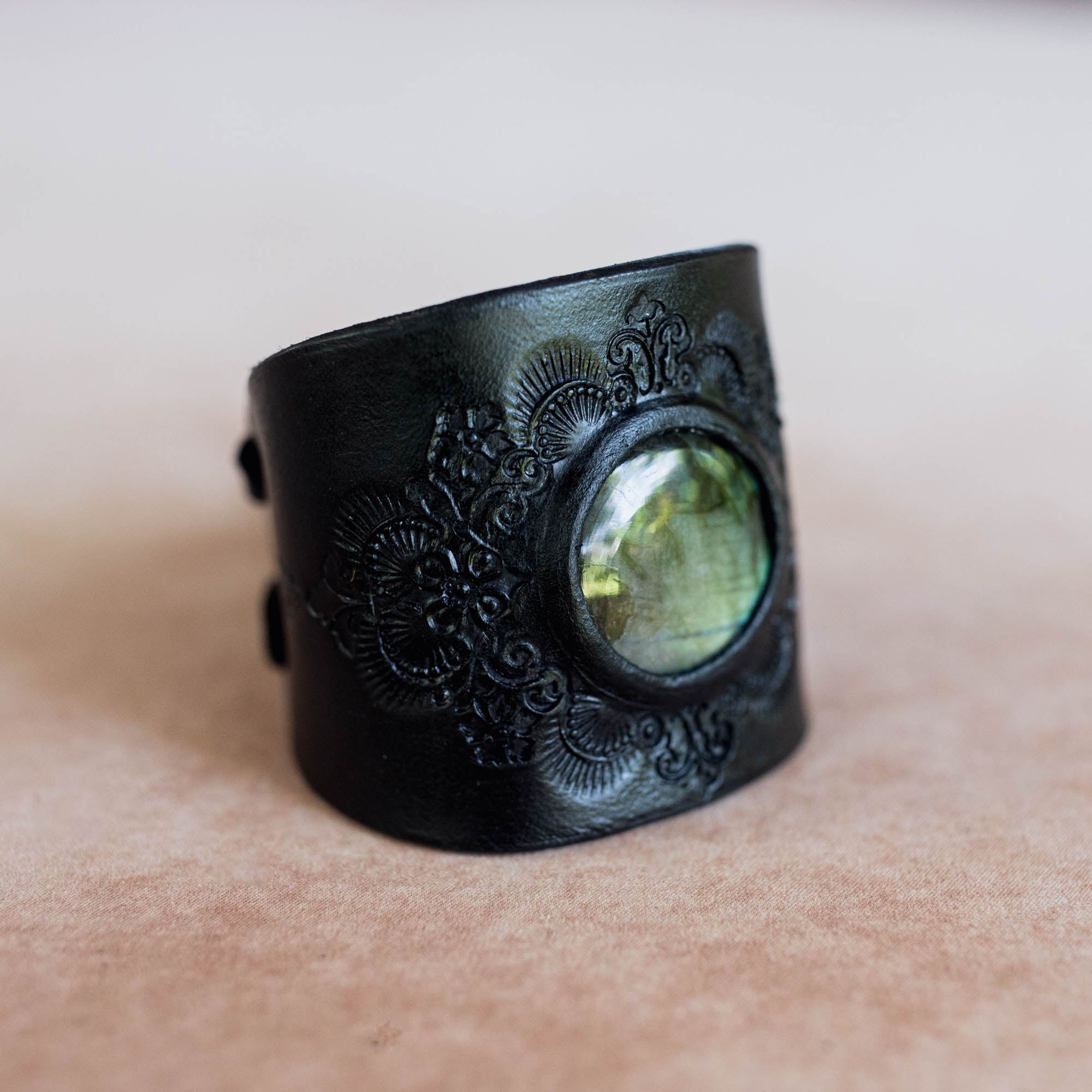 Black Magic Cuff with Labradorite