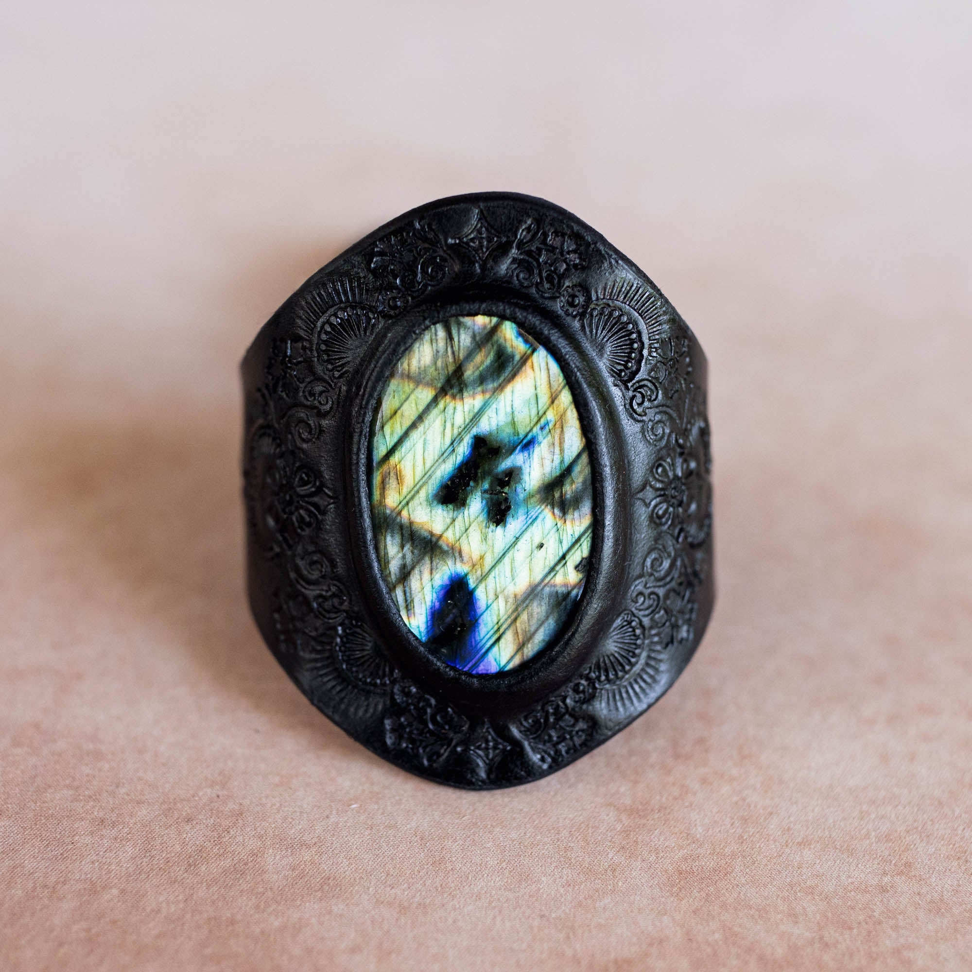 Black Magic Cuff with Labradorite