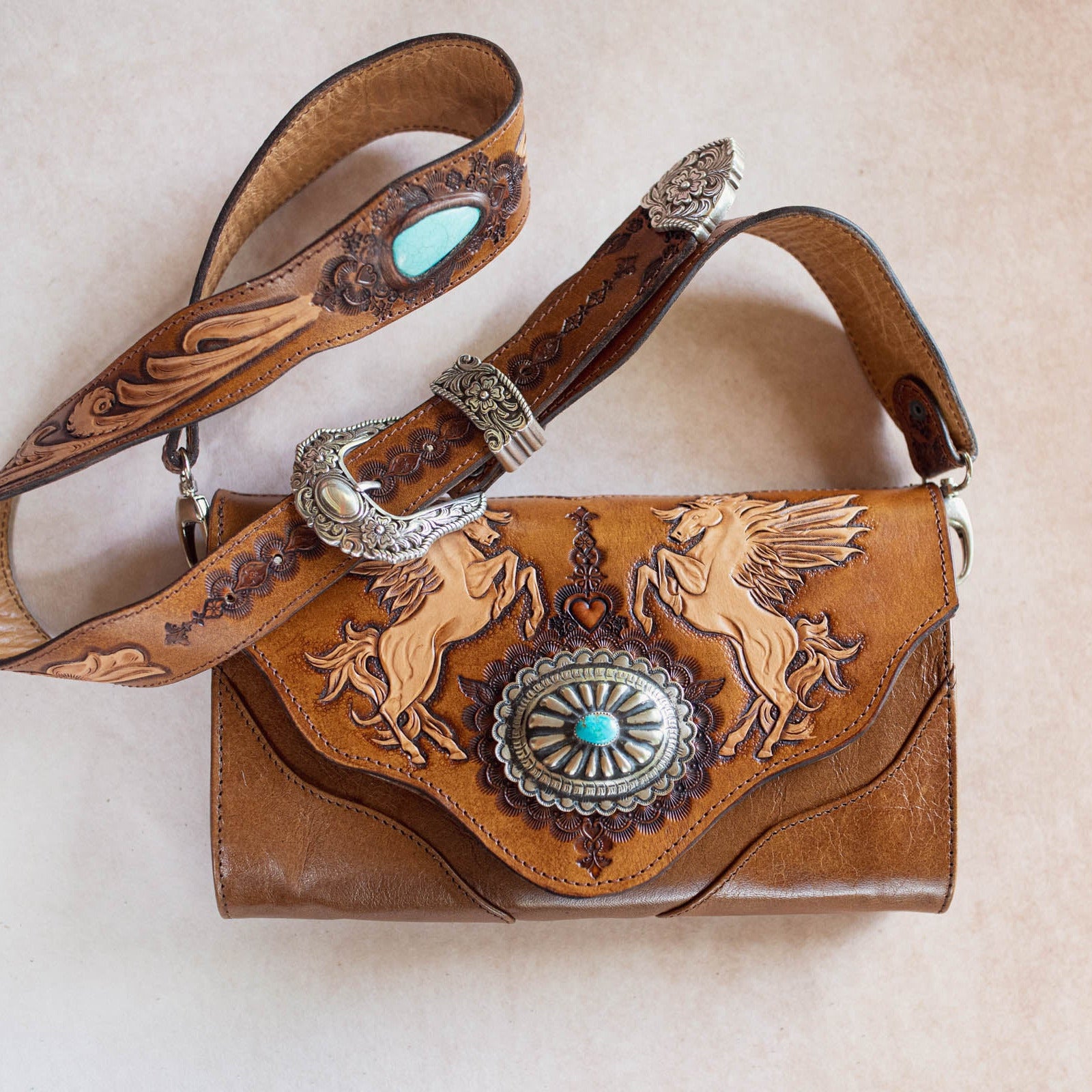 Pegasus Clutch with Navajo Concho
