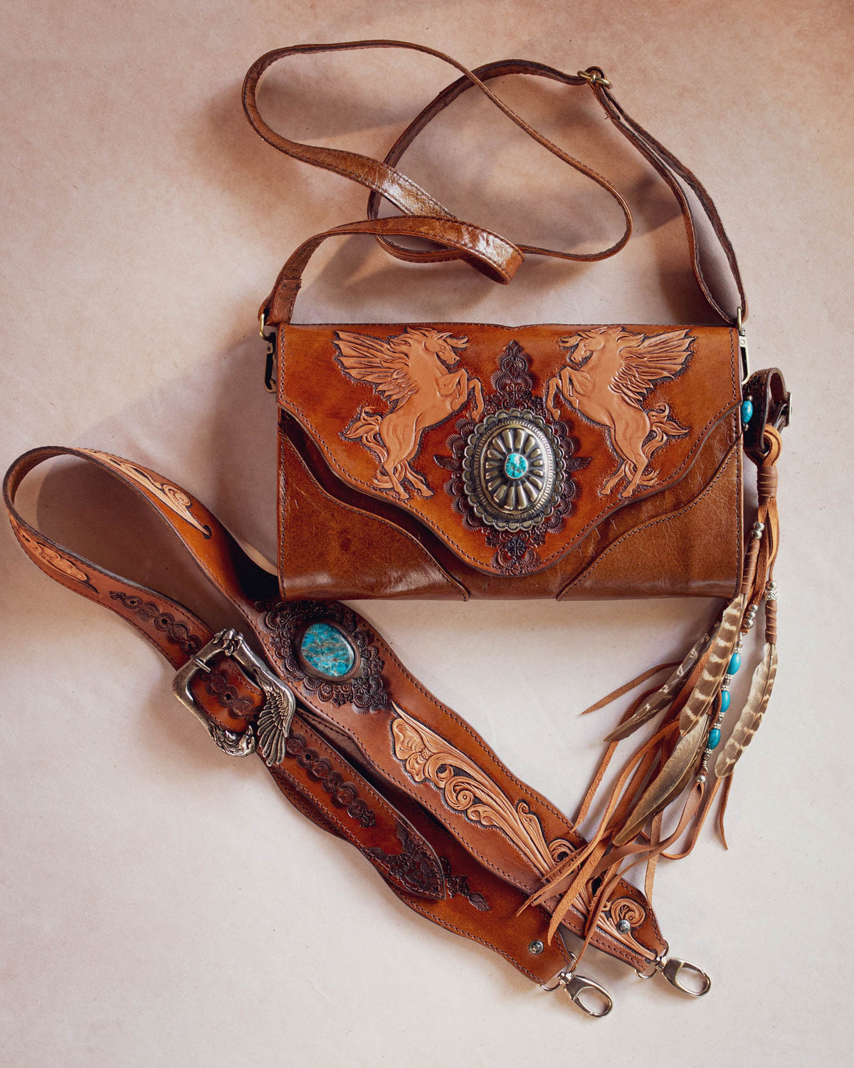 Pegasus Clutch with Navajo Concho