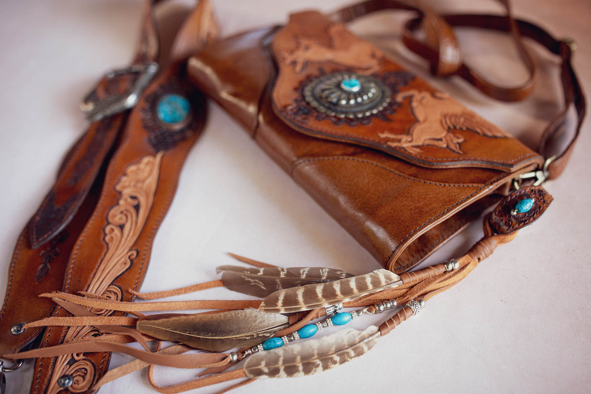Pegasus Clutch with Navajo Concho