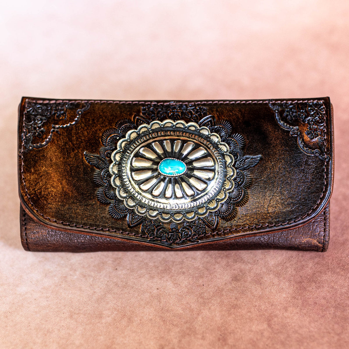 Mandala Wallet with Navajo Concho