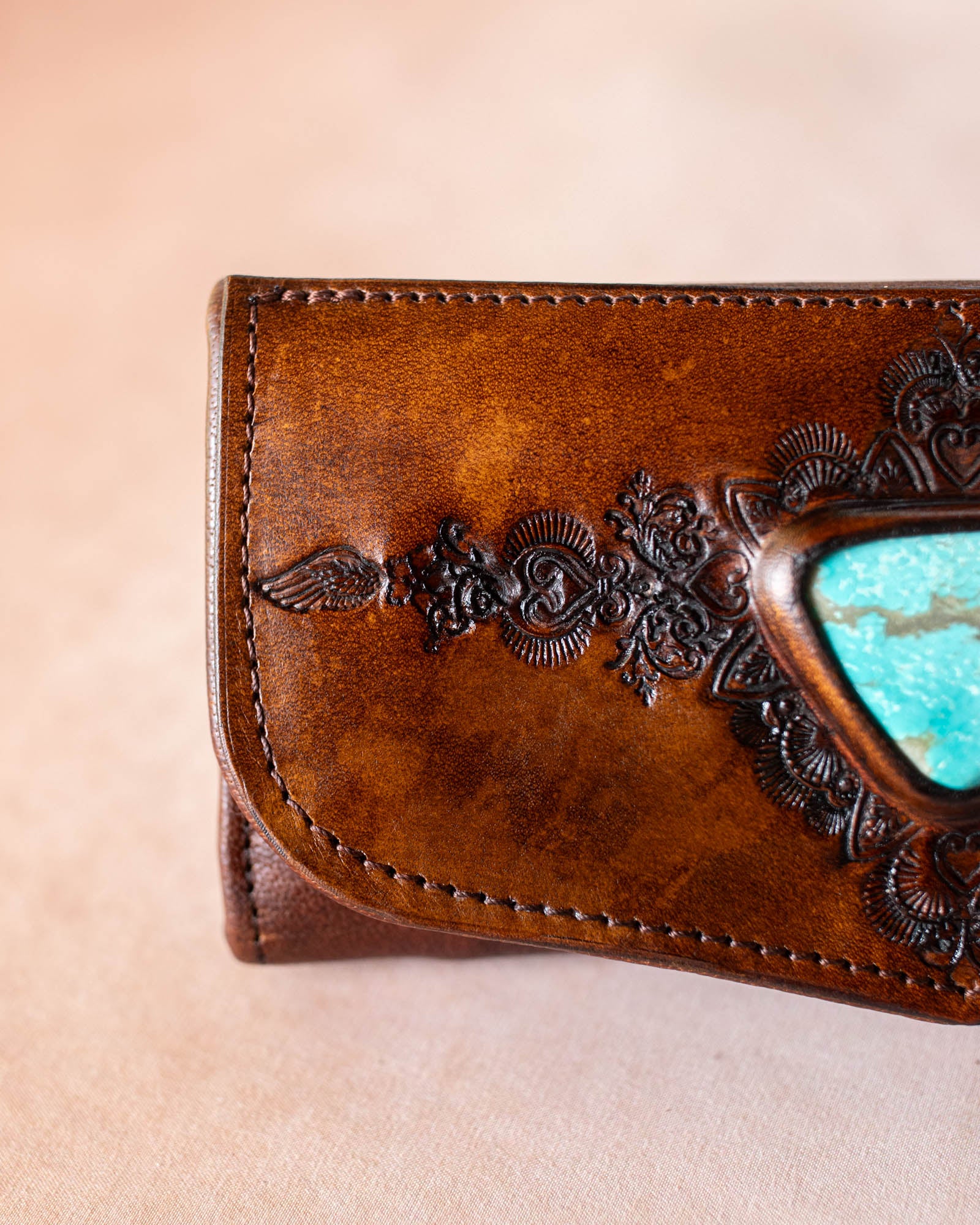 Mandala Wallet with Number 8 Turquoise