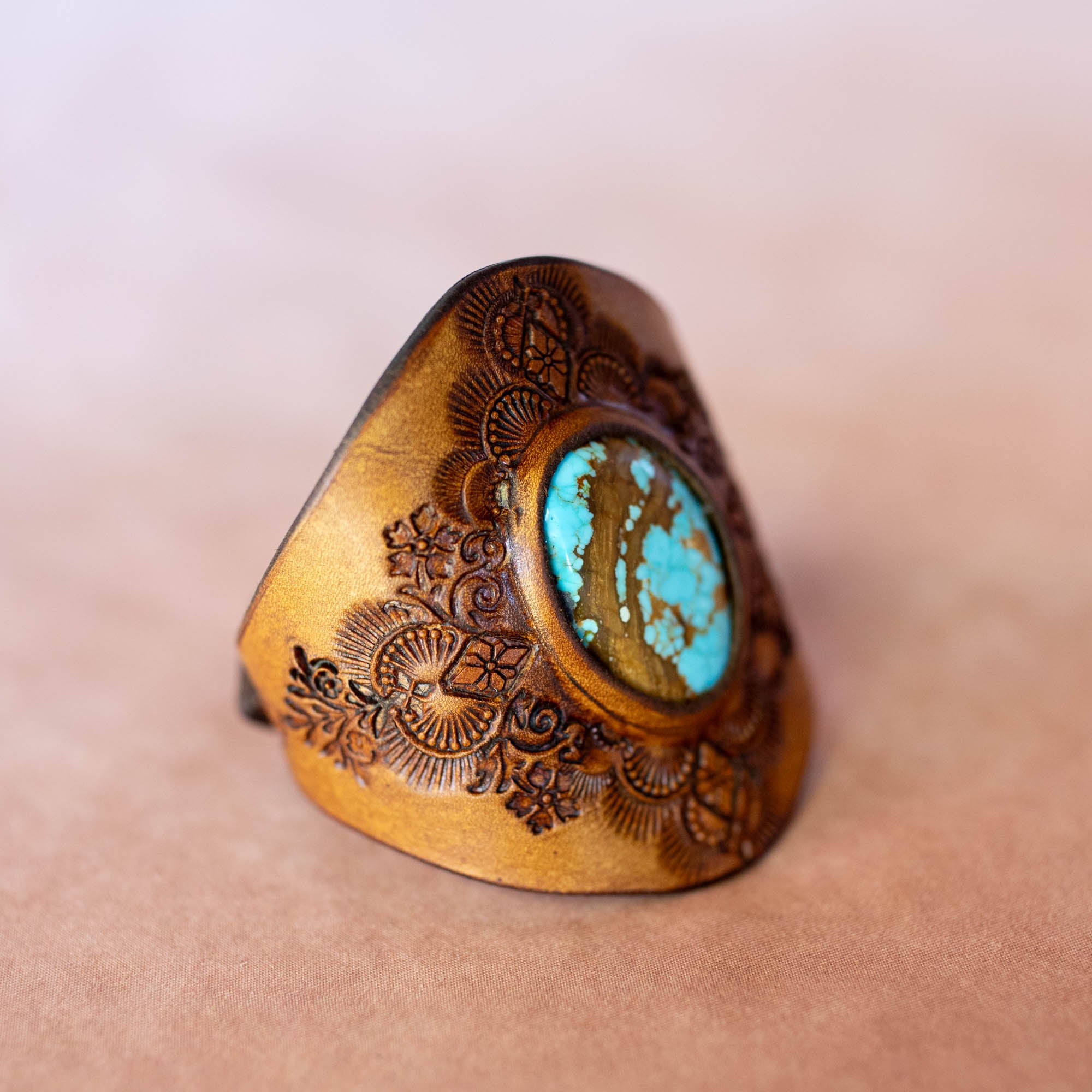 Mandala Cuff with Number 8 Turquoise
