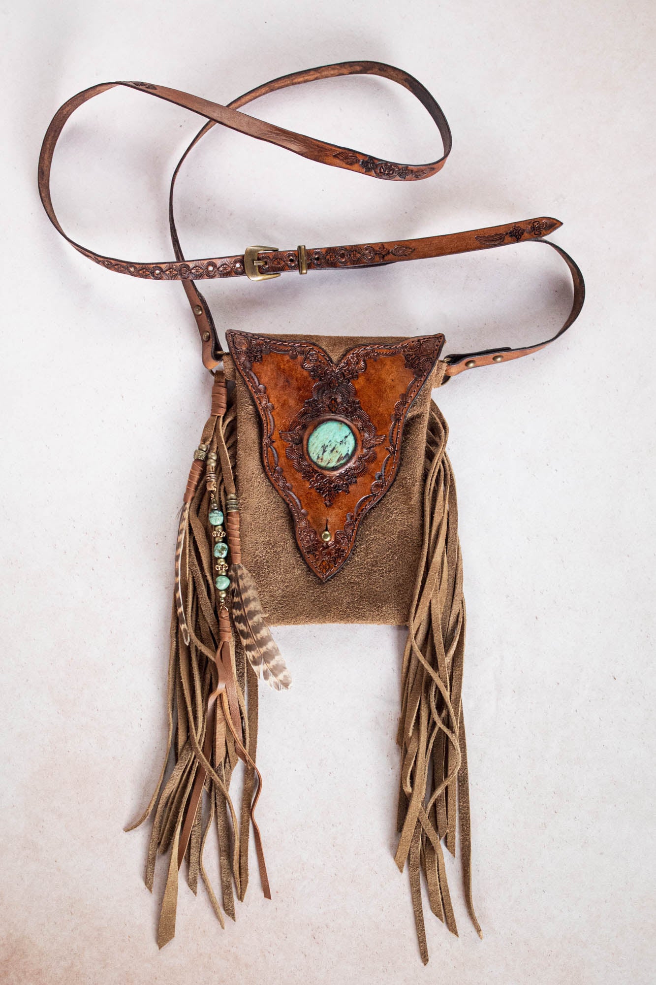Gypsy Wanderer Phone Pouch with Mexican Turquoise