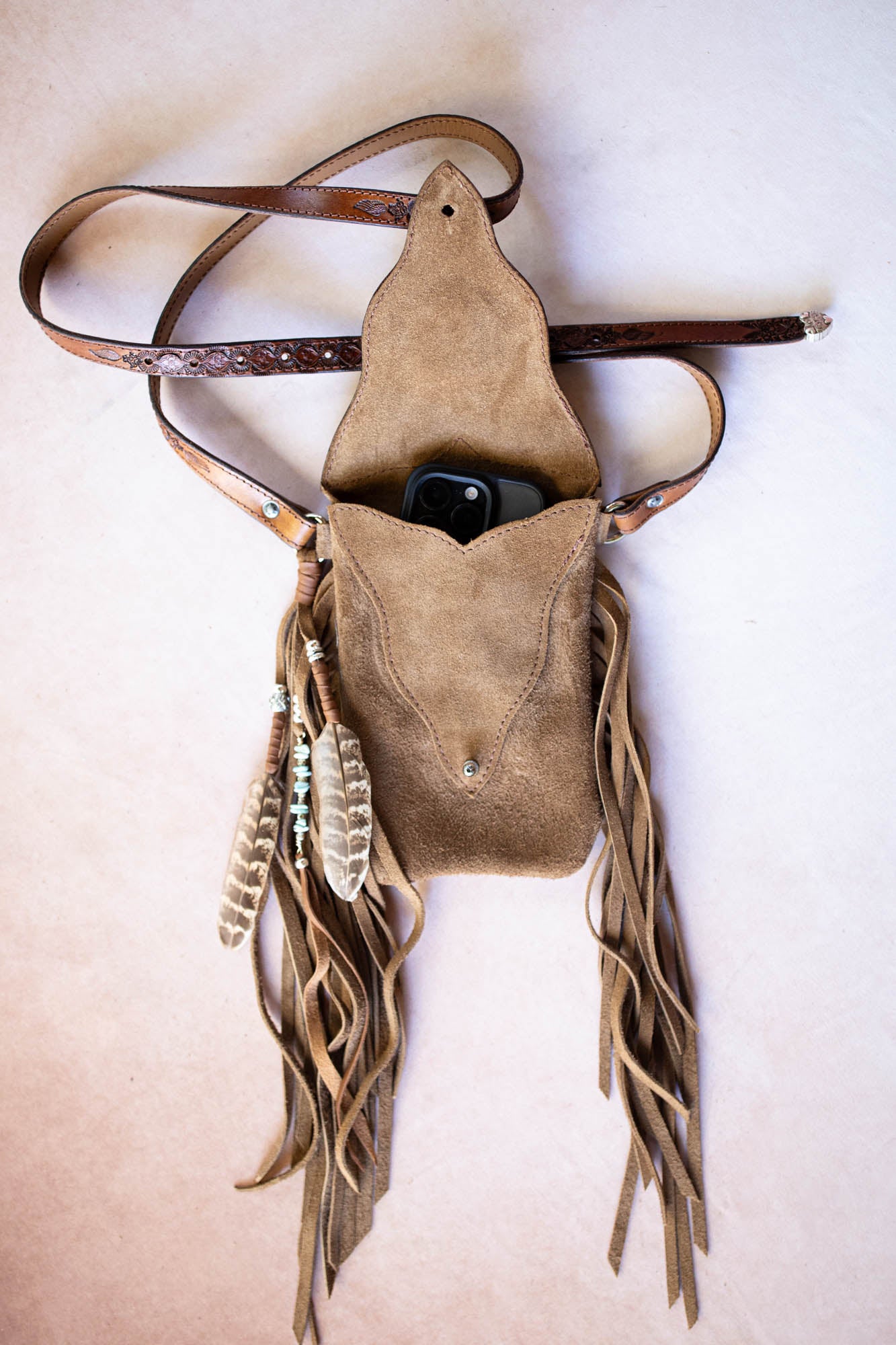 Thunderbird Gypsy Wanderer Phone Pouch with Larimar