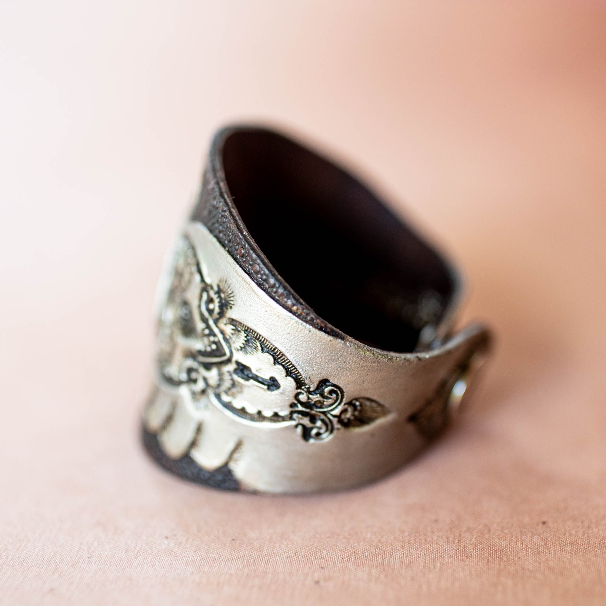Hand Painted Thunderbird Cuff with Turquoise