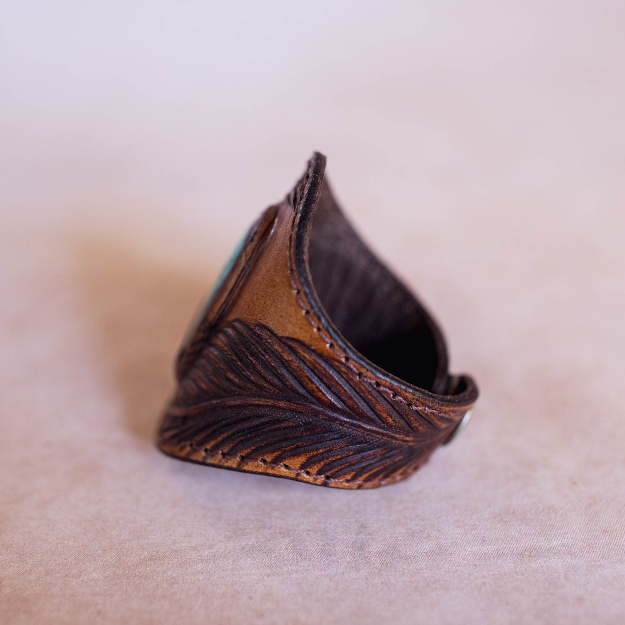 Eagle Feather Cuff with Turquoise