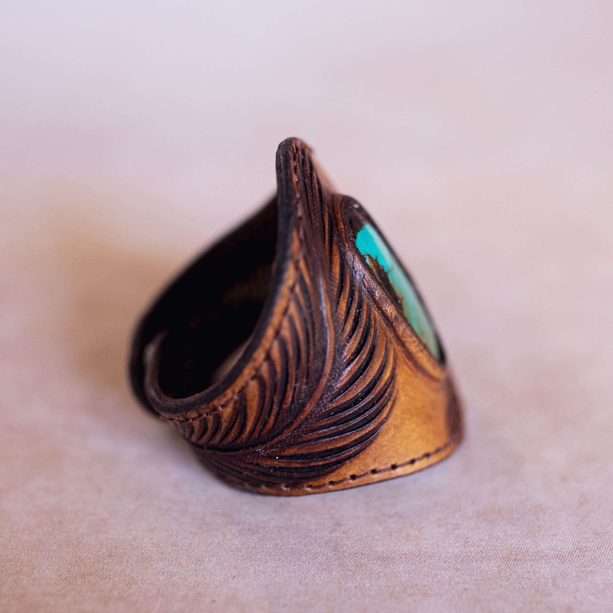 Eagle Feather Cuff with Turquoise