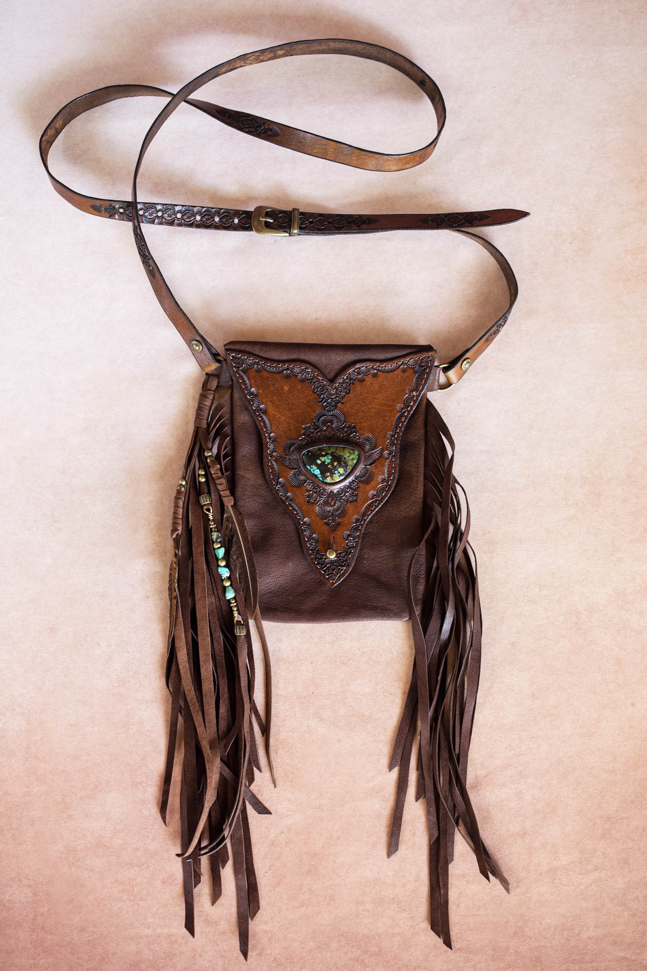 Gypsy Wanderer Phone Pouch with Turquoise