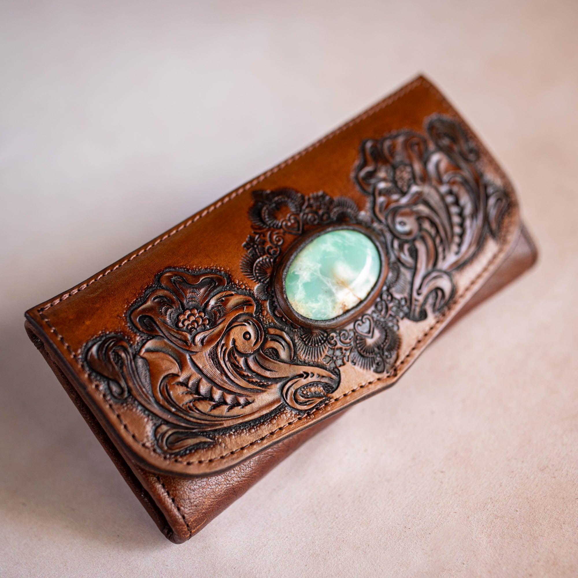 Western Floral Wallet with Chrysoprase