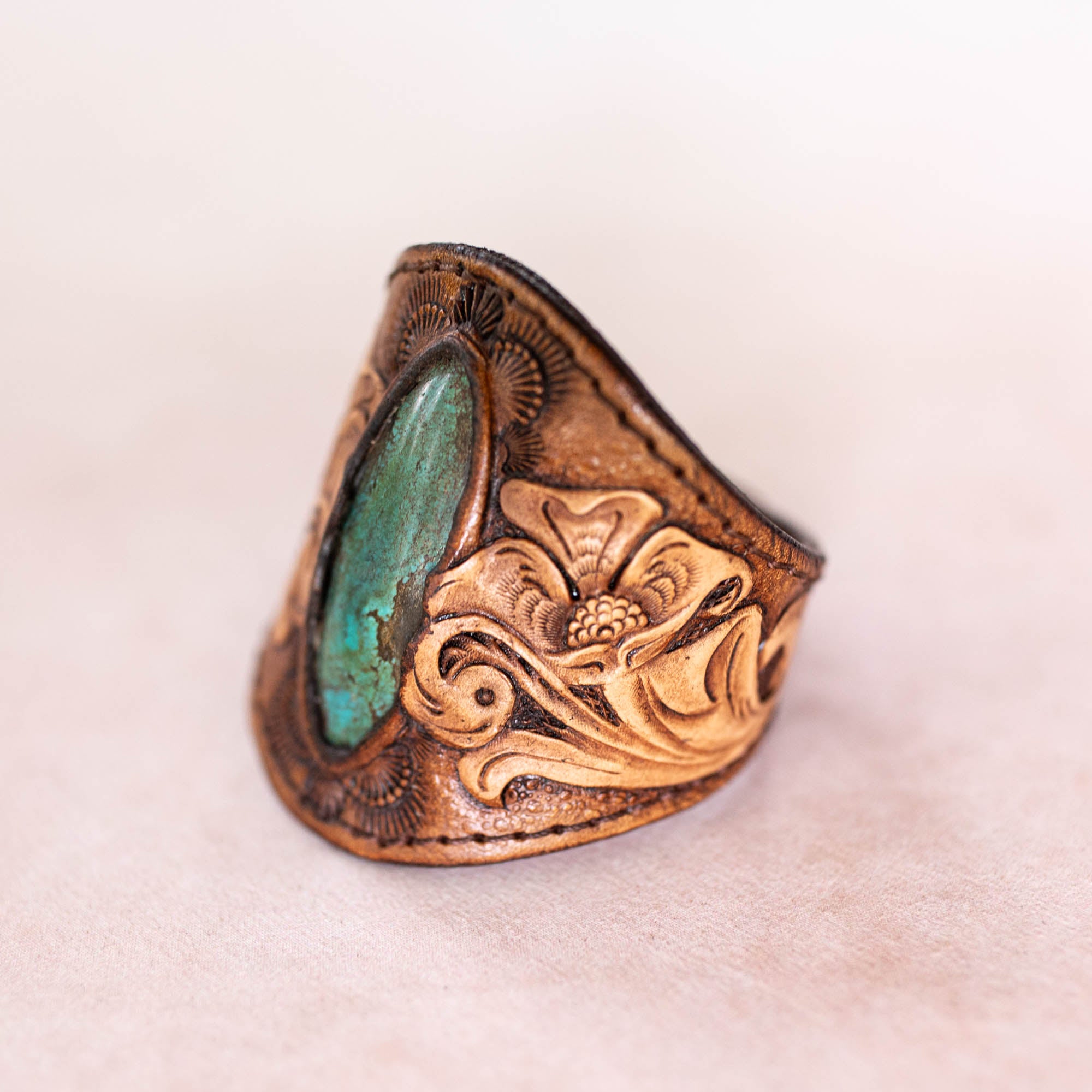 Western Floral Cuff with Turquoise